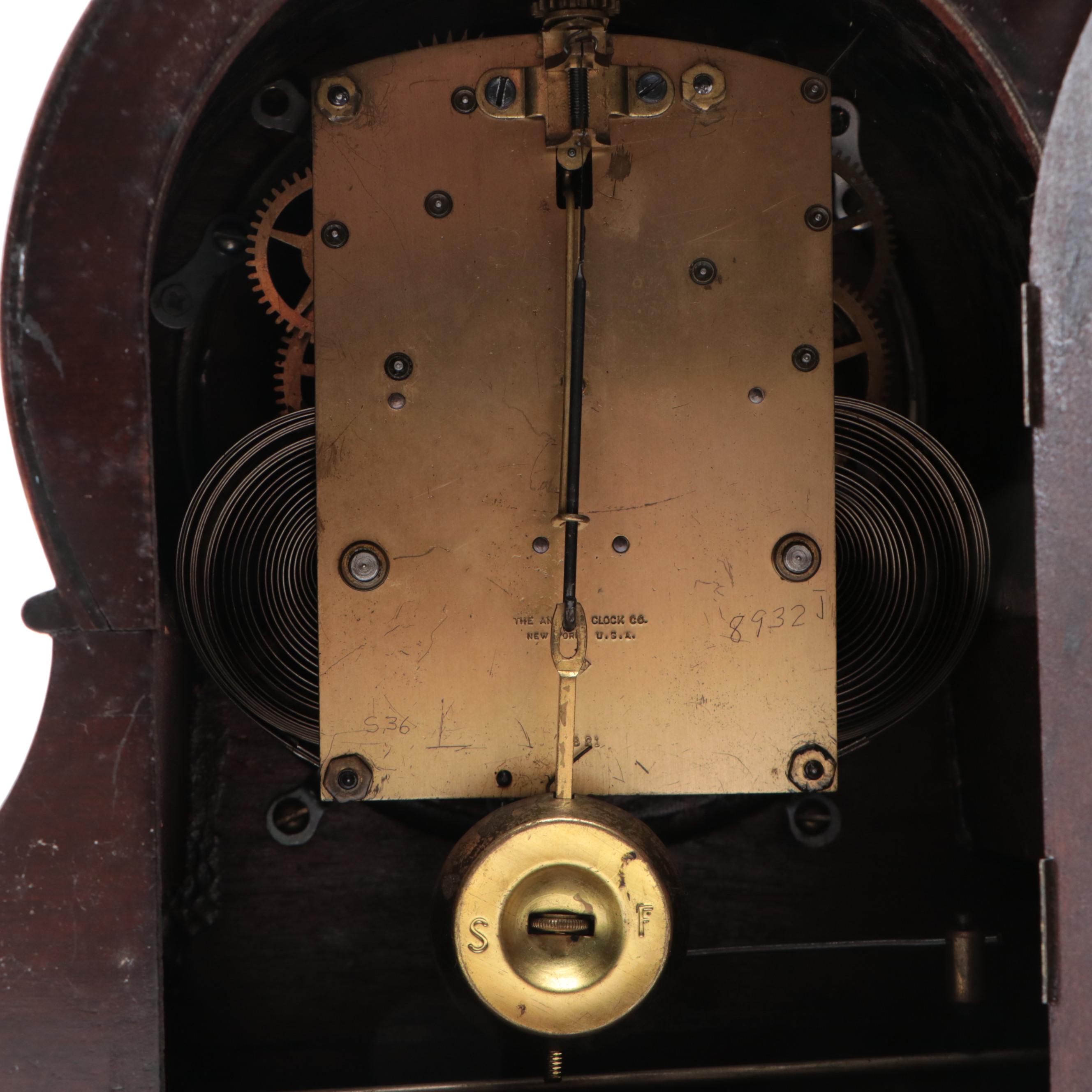 Ansonia Precisia No. 3 Tambour Mantel Clock, Early to Mid-20th Century