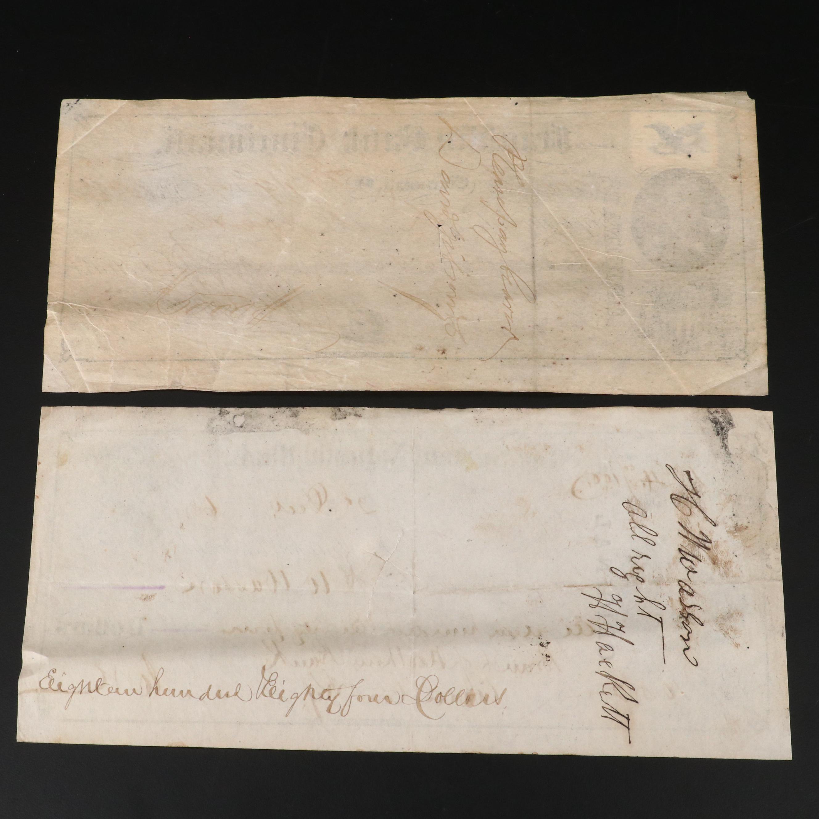 Group of Eight 19th Century Cancelled Checks from Cincinnati/Covington