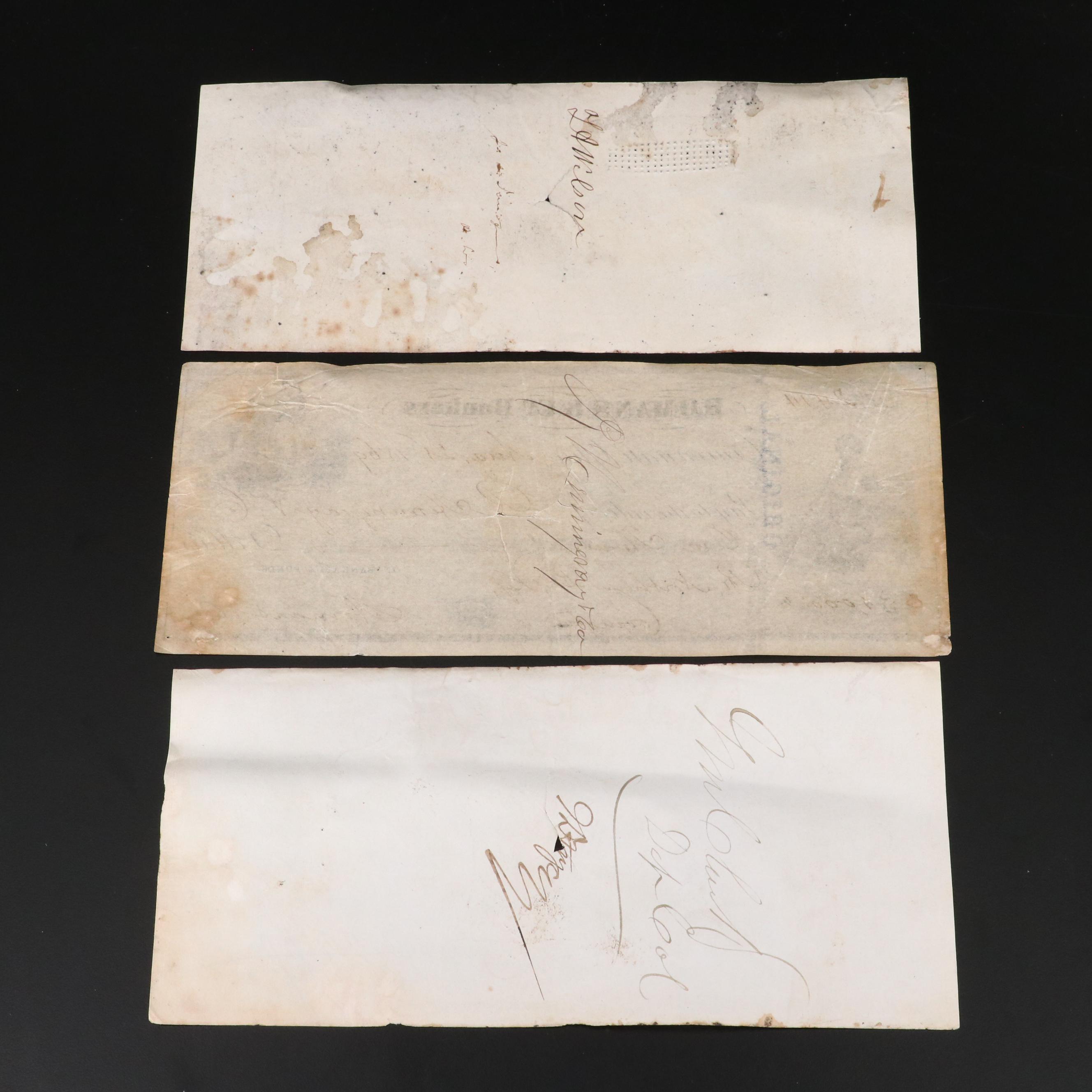 Group of Eight 19th Century Cancelled Checks from Cincinnati/Covington