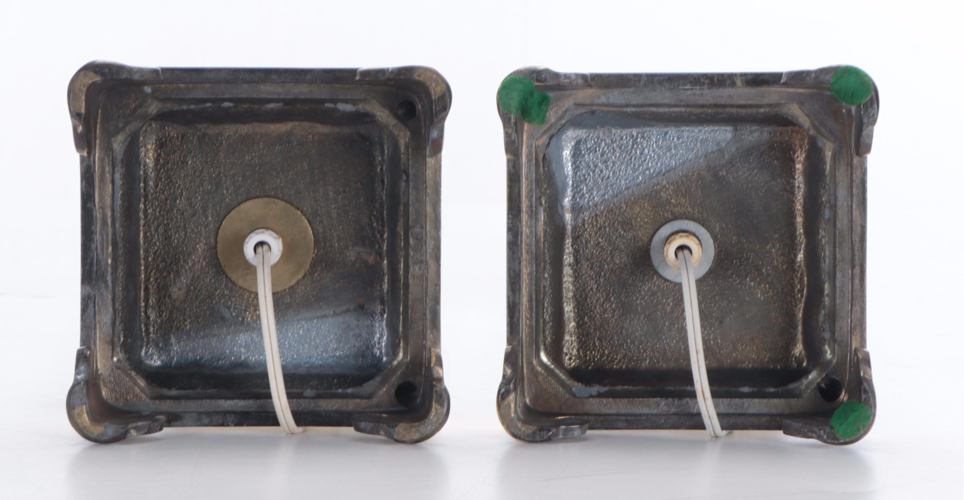 Dresden Signed Cut Crystal Pillar Table Lamps with Black Fabric Shades