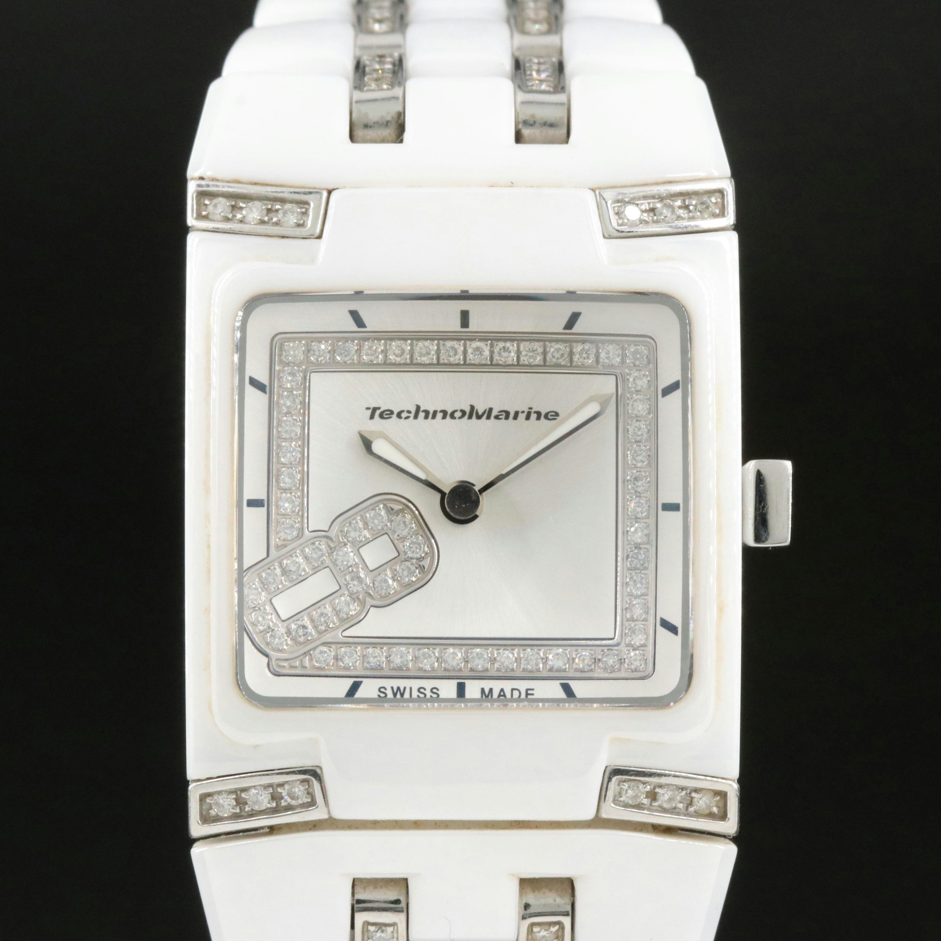 TechnoMarine Black Snow Diamond Ceramic Watch