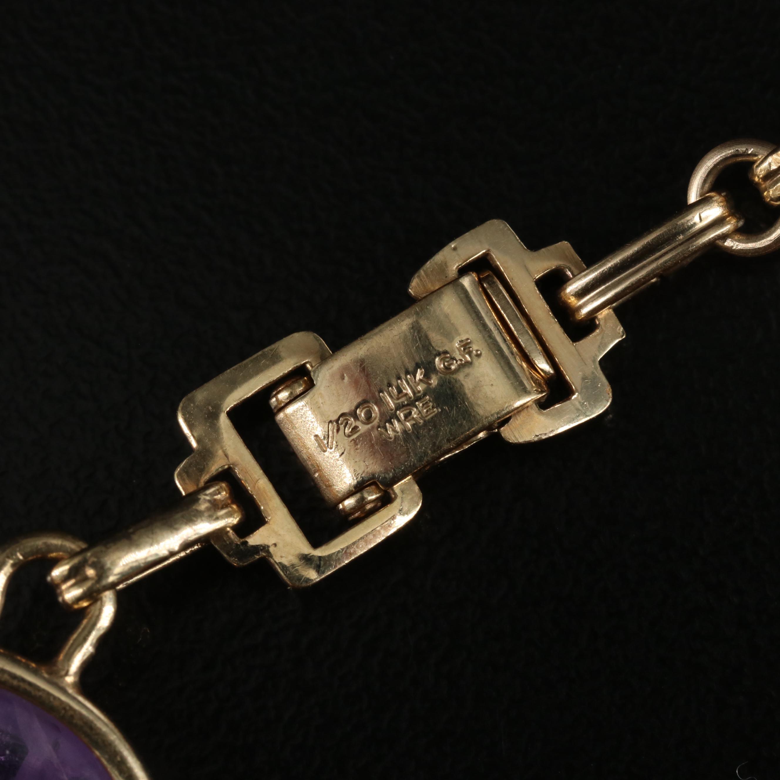 Vintage Gemstone Scarab Necklace and Bracelets Including W.E. Richards