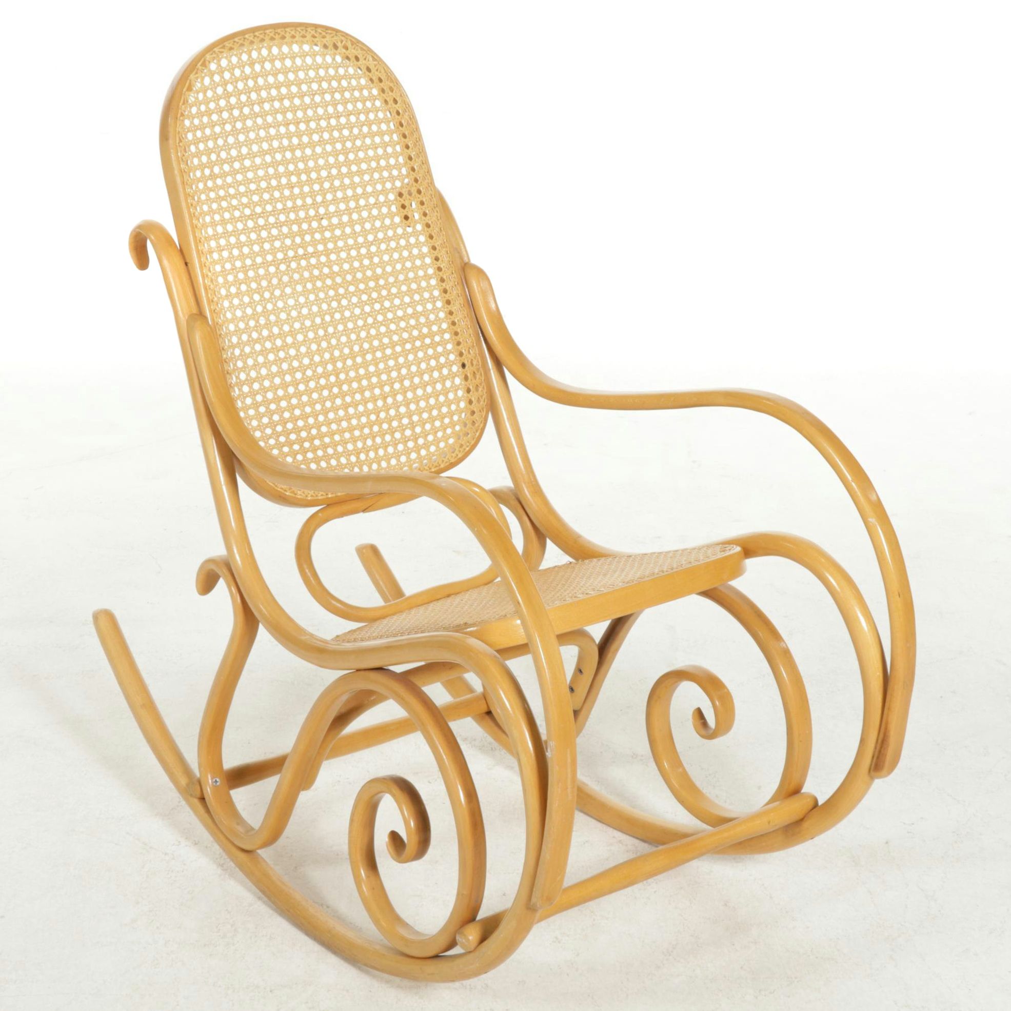 Thonet Bentwood Rocking Chair with Woven Cane Upholstery