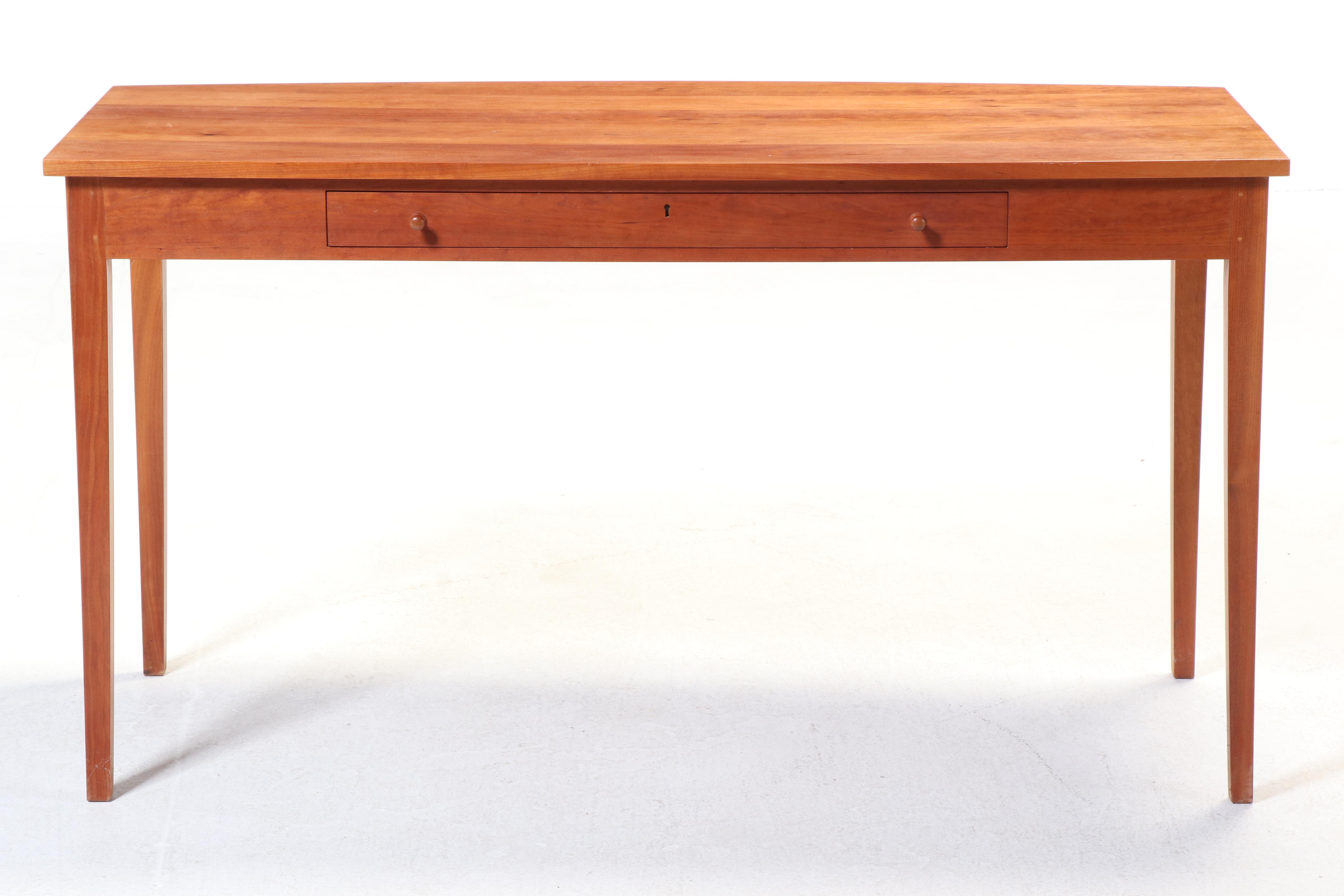 Thos. Moser Cabinetmakers Cherrywood Bench-Made "Bowfront Glove" Writing Table