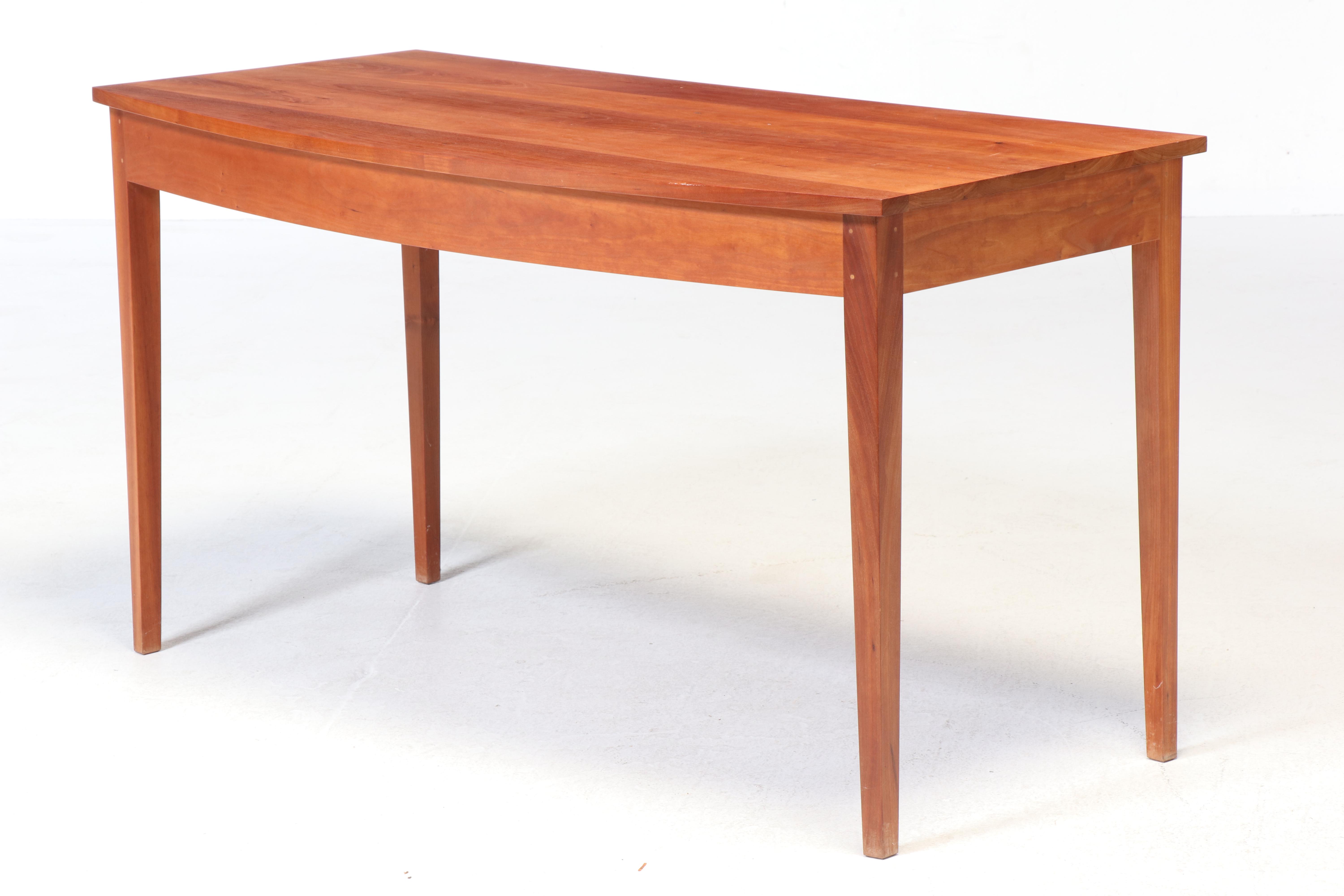 Thos. Moser Cabinetmakers Cherrywood Bench-Made "Bowfront Glove" Writing Table