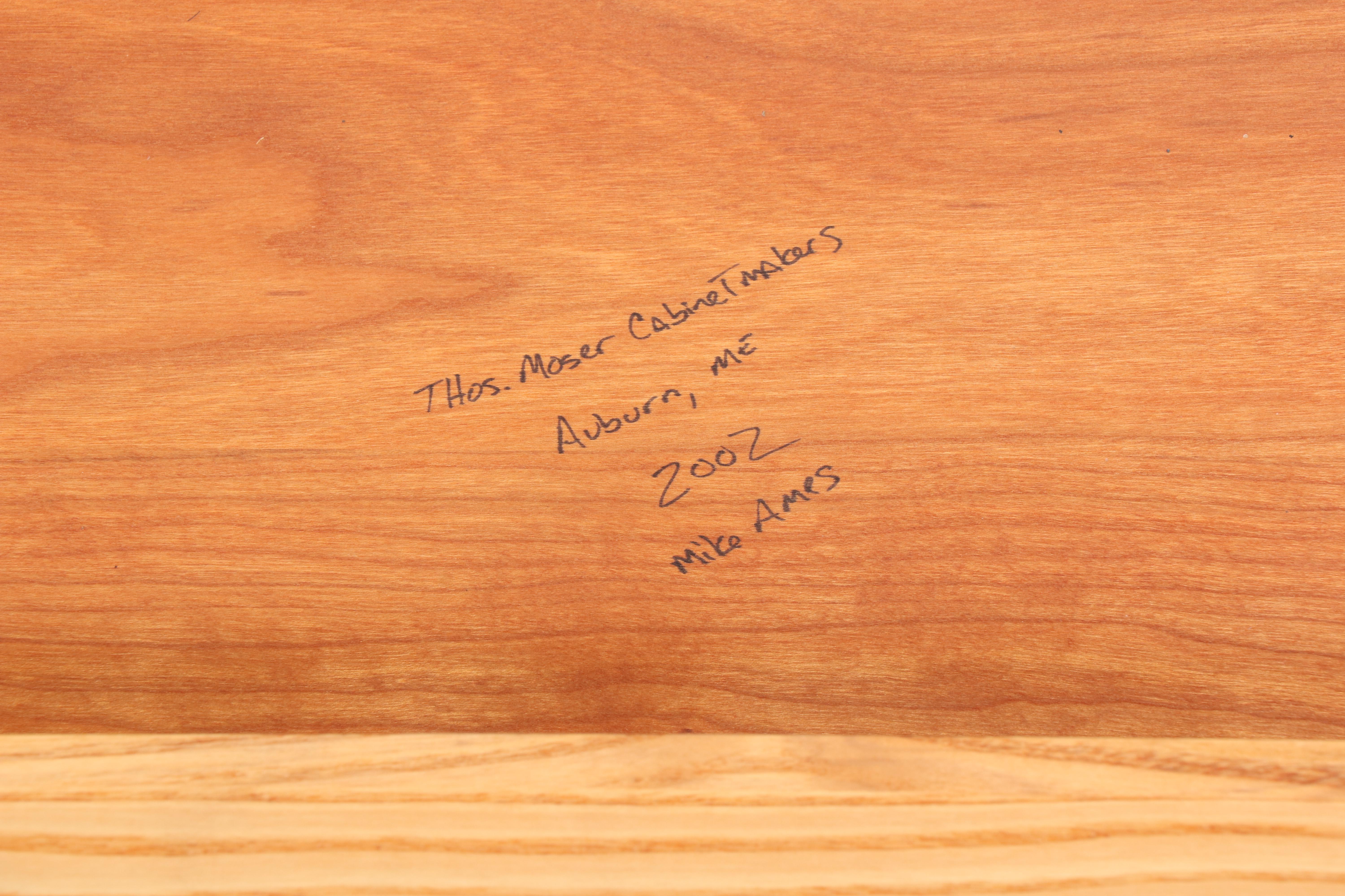 Thos. Moser Cabinetmakers Cherrywood Bench-Made "Bowfront Glove" Writing Table