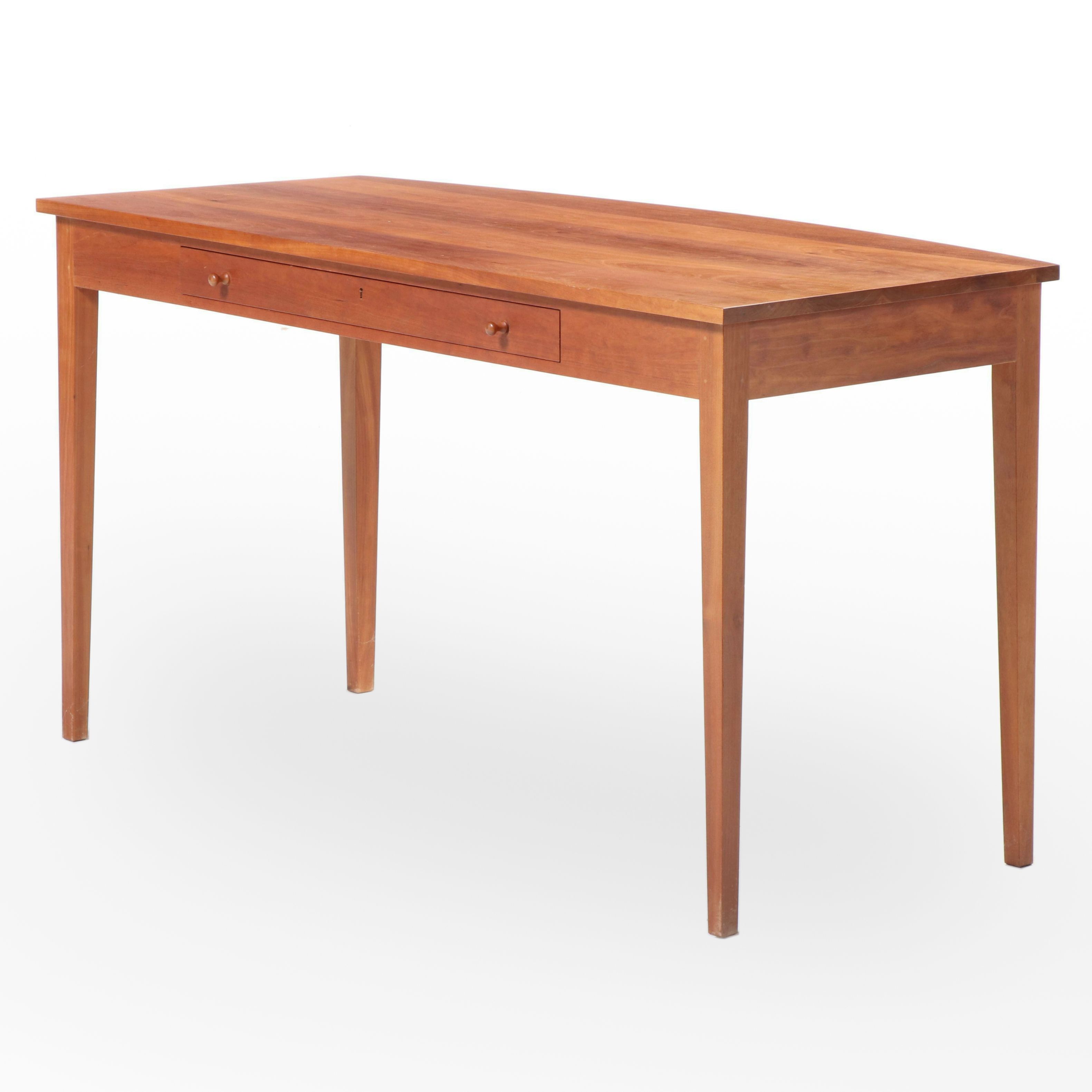 Thos. Moser Cabinetmakers Cherrywood Bench-Made "Bowfront Glove" Writing Table