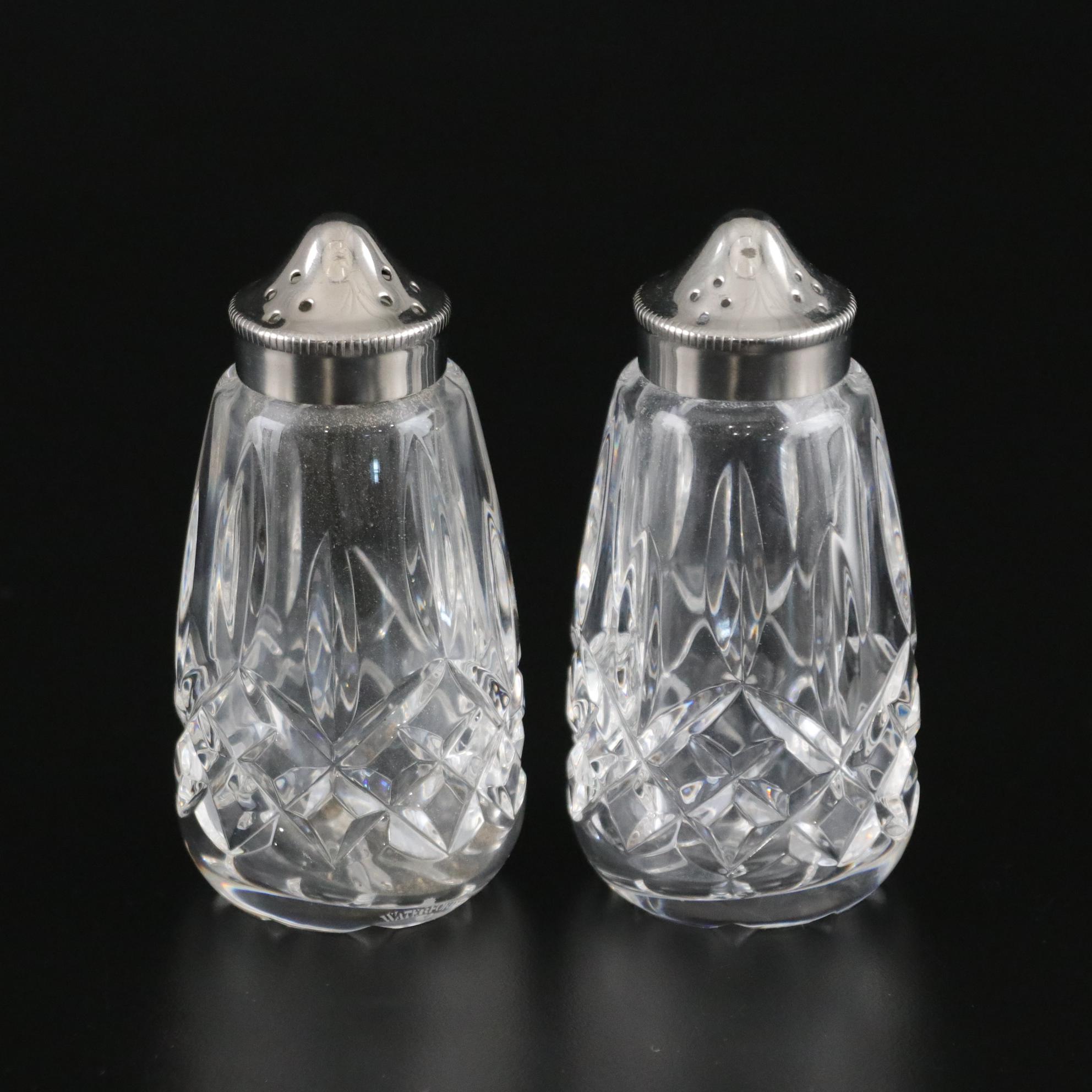 Waterford Salt & Pepper Shakers with Crystal Tumblers, Pitcher and More