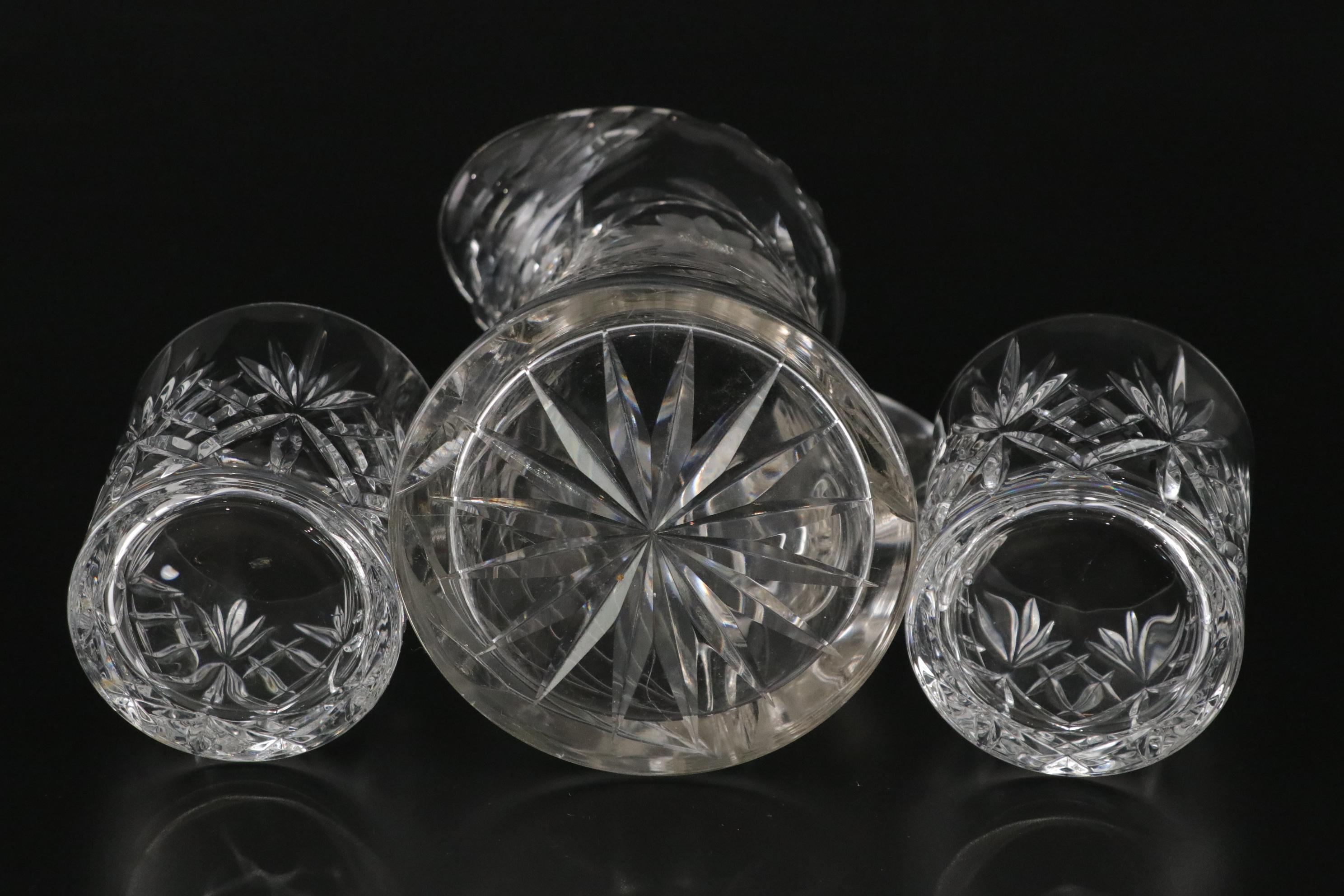 Waterford Salt & Pepper Shakers with Crystal Tumblers, Pitcher and More