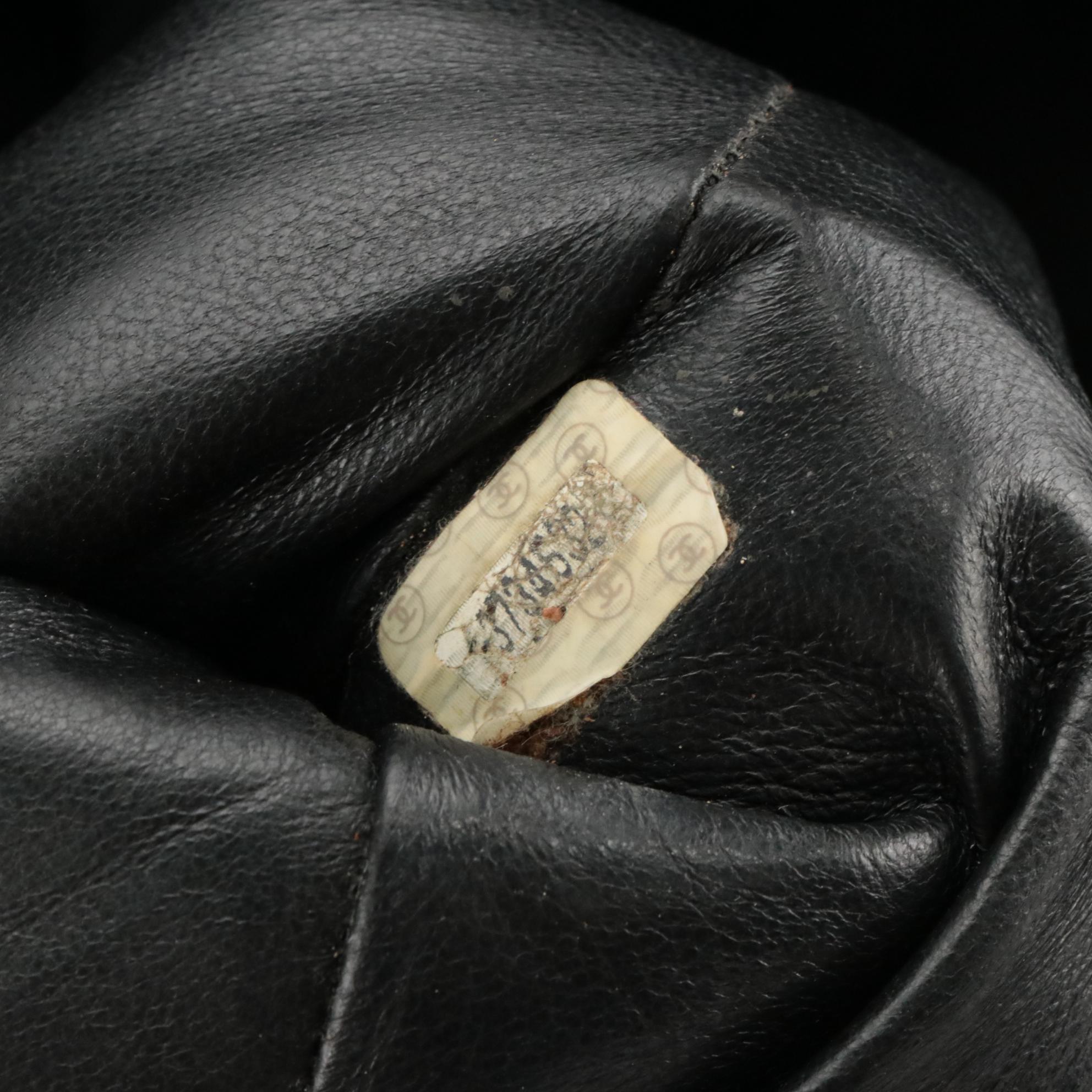 Chanel CC Classic Chunky Chain Shopper Tote in Black Leather