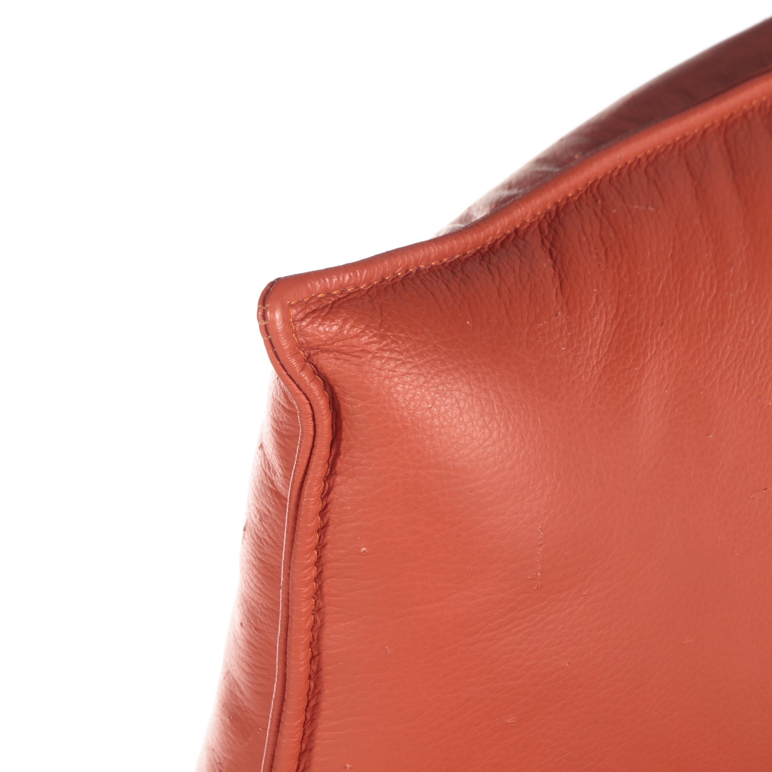 Lafer Modernist Style Leather Swivel Recliner