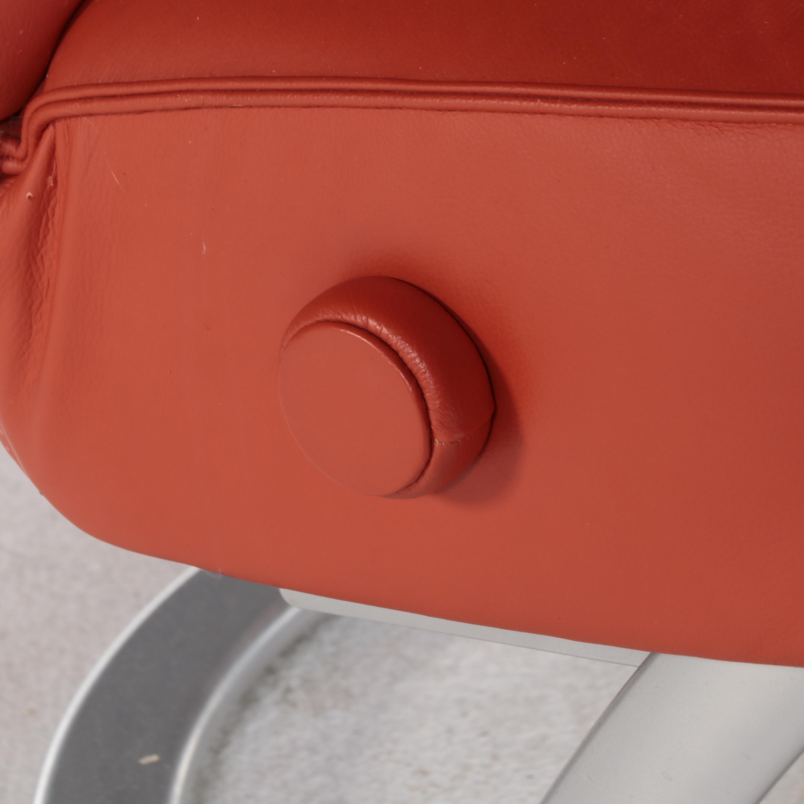 Lafer Modernist Style Leather Swivel Recliner