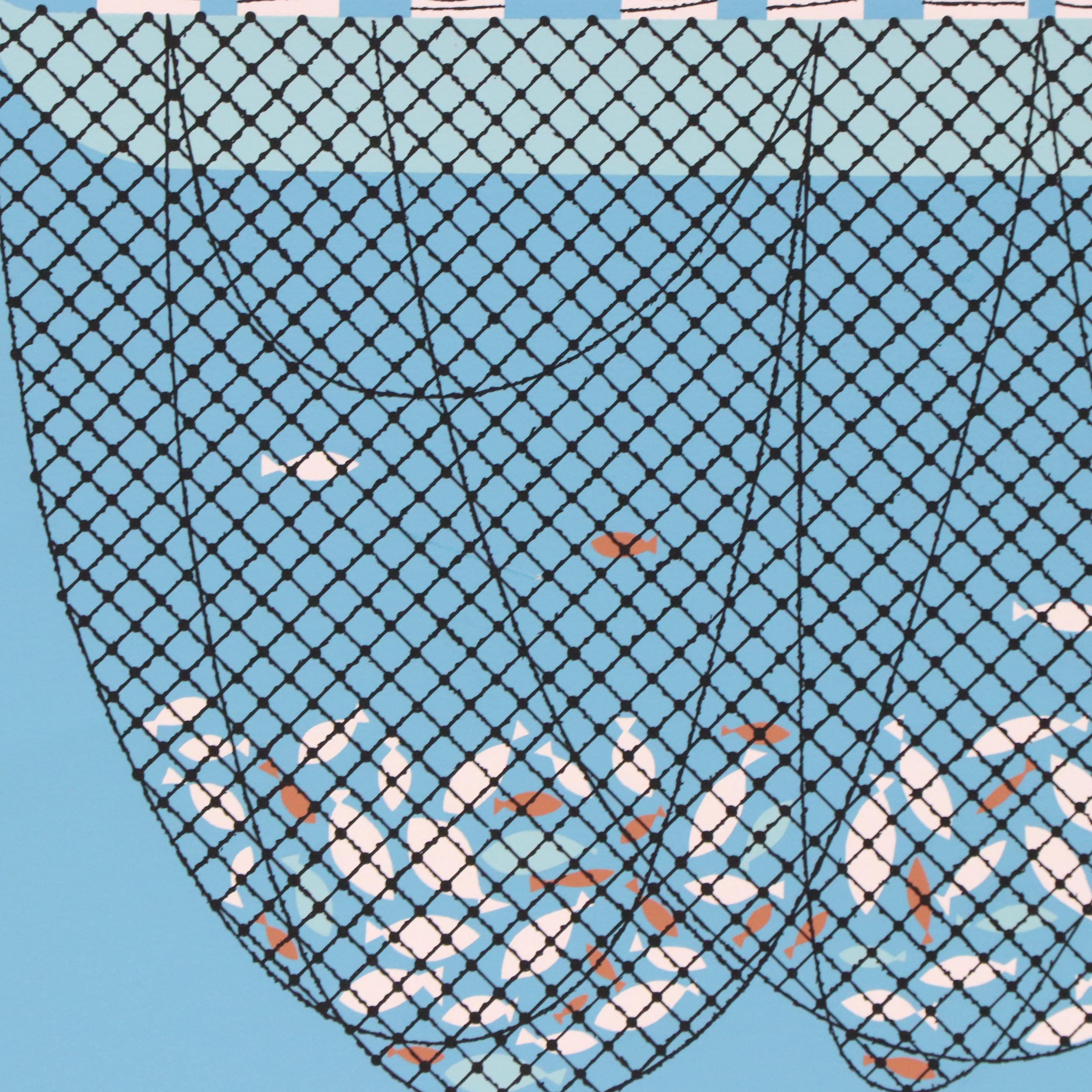 Edie Harper Serigraph "Net Prophet"