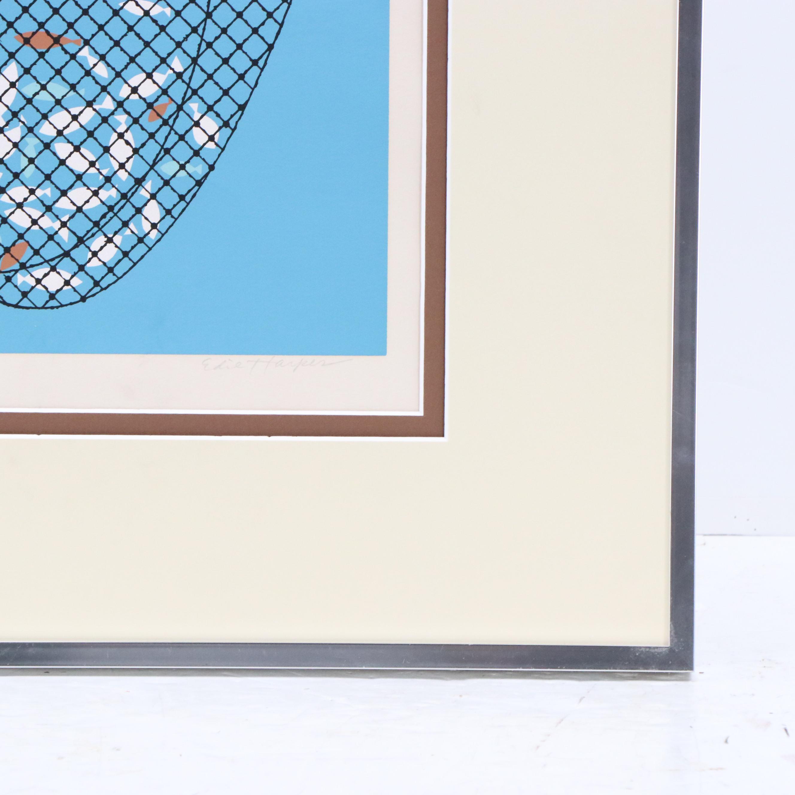 Edie Harper Serigraph "Net Prophet"