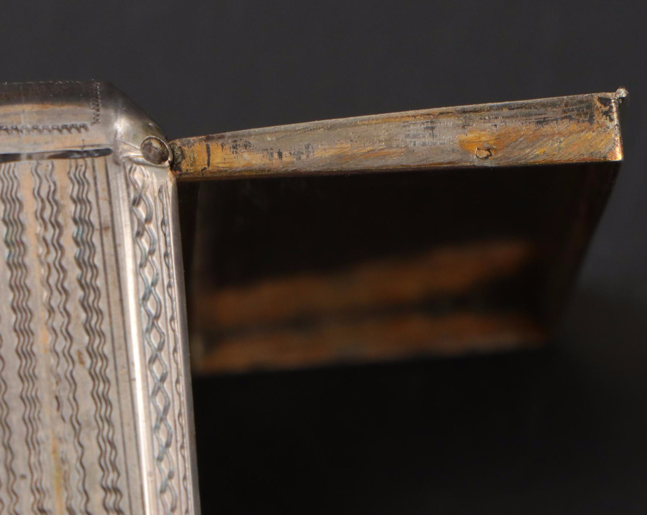 French Engraved 800 Silver Snuff Box, Late 19th C.