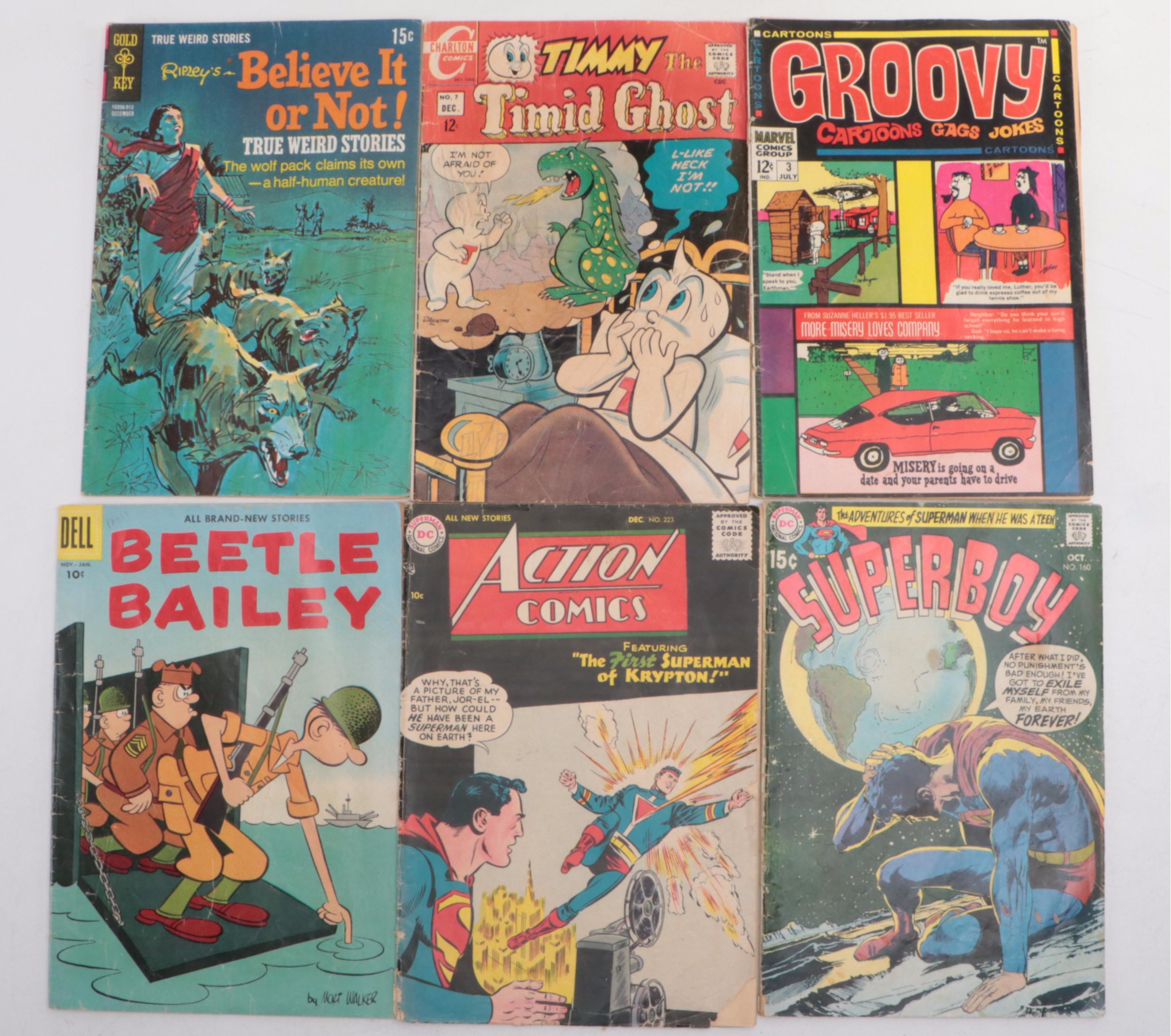 Golden and Silver Age "Batman" and "Spiderboy" with More Comic Books