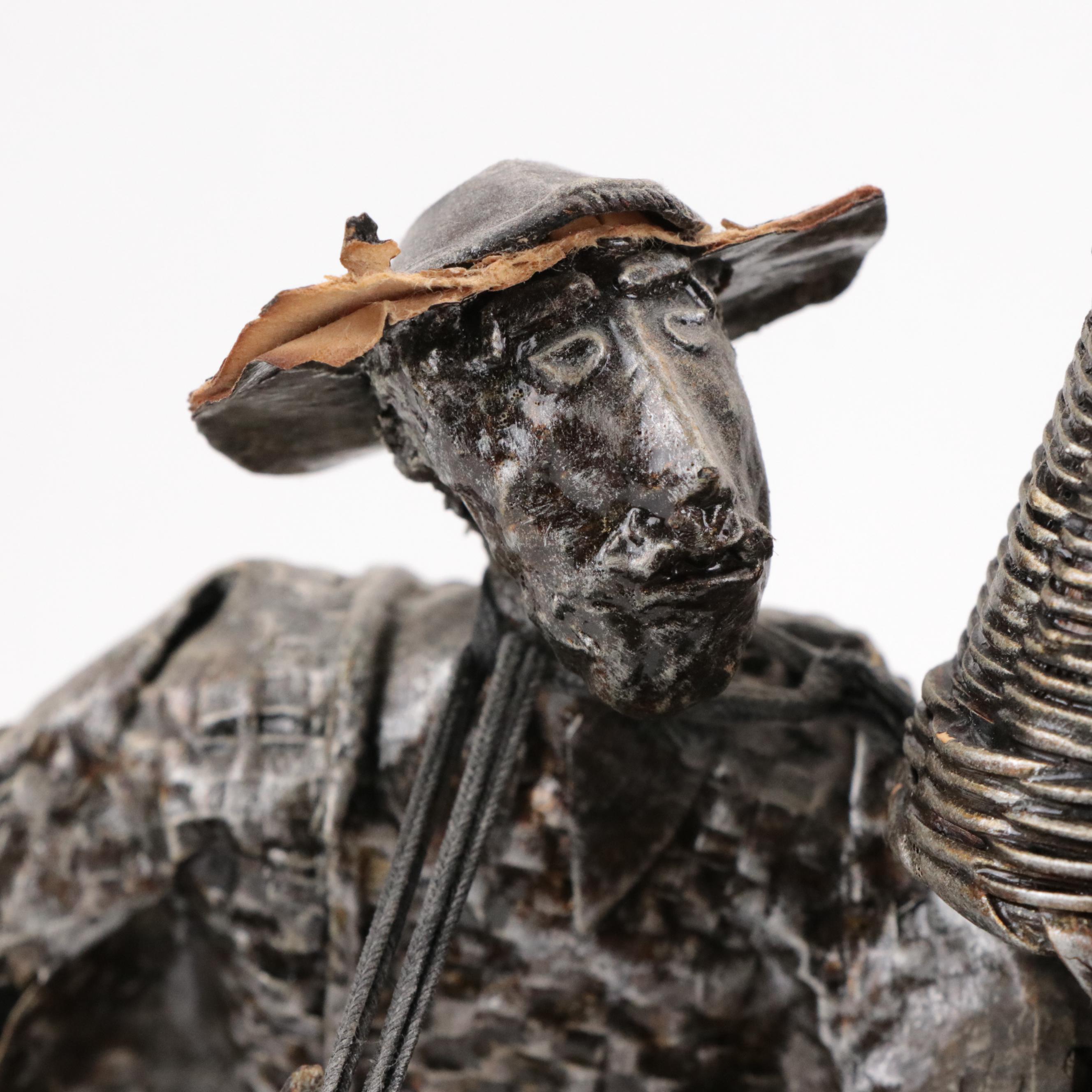 Miguel Gracia Martinez Folk Art Papier-Mâché Figurine with Other Figurine