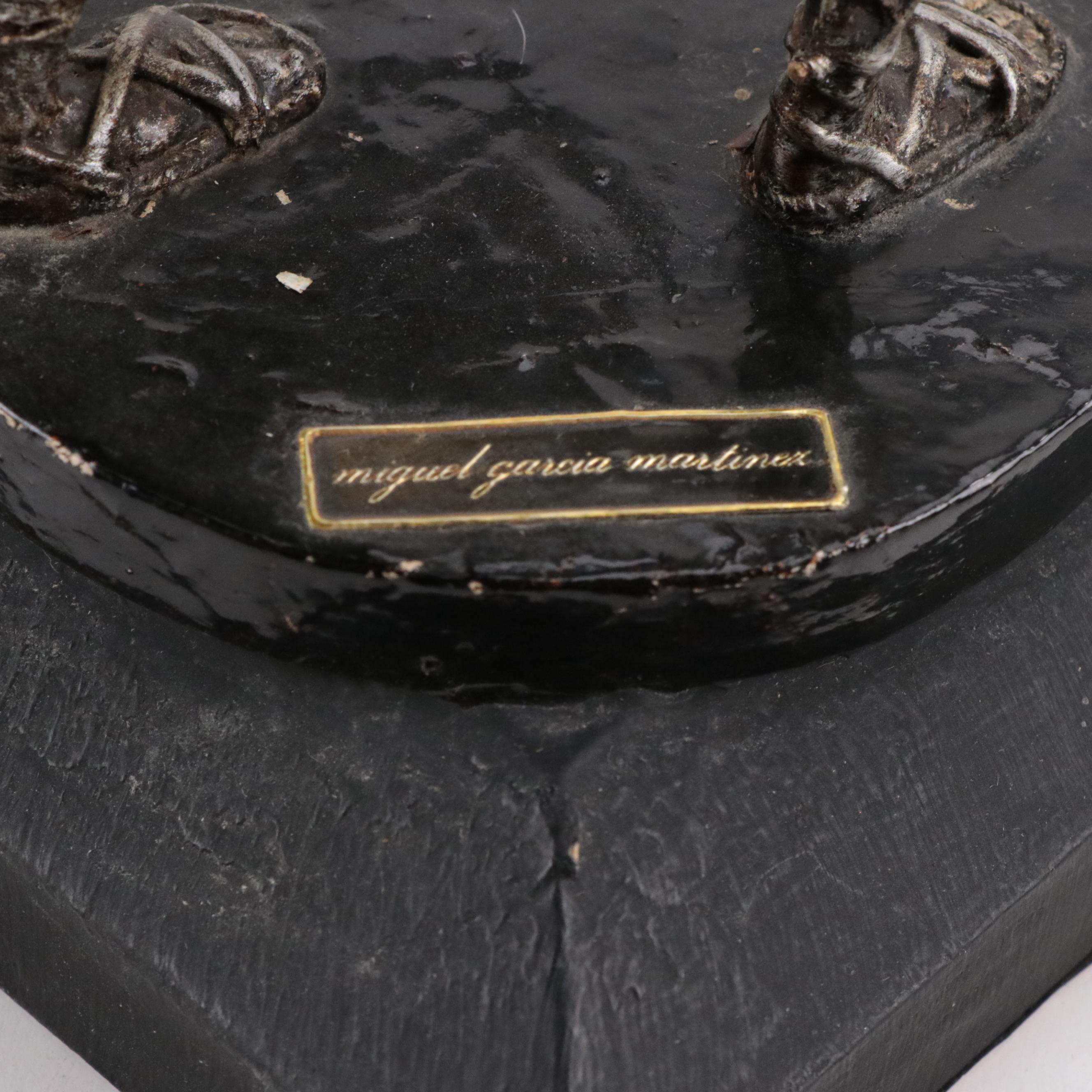 Miguel Gracia Martinez Folk Art Papier-Mâché Figurine with Other Figurine