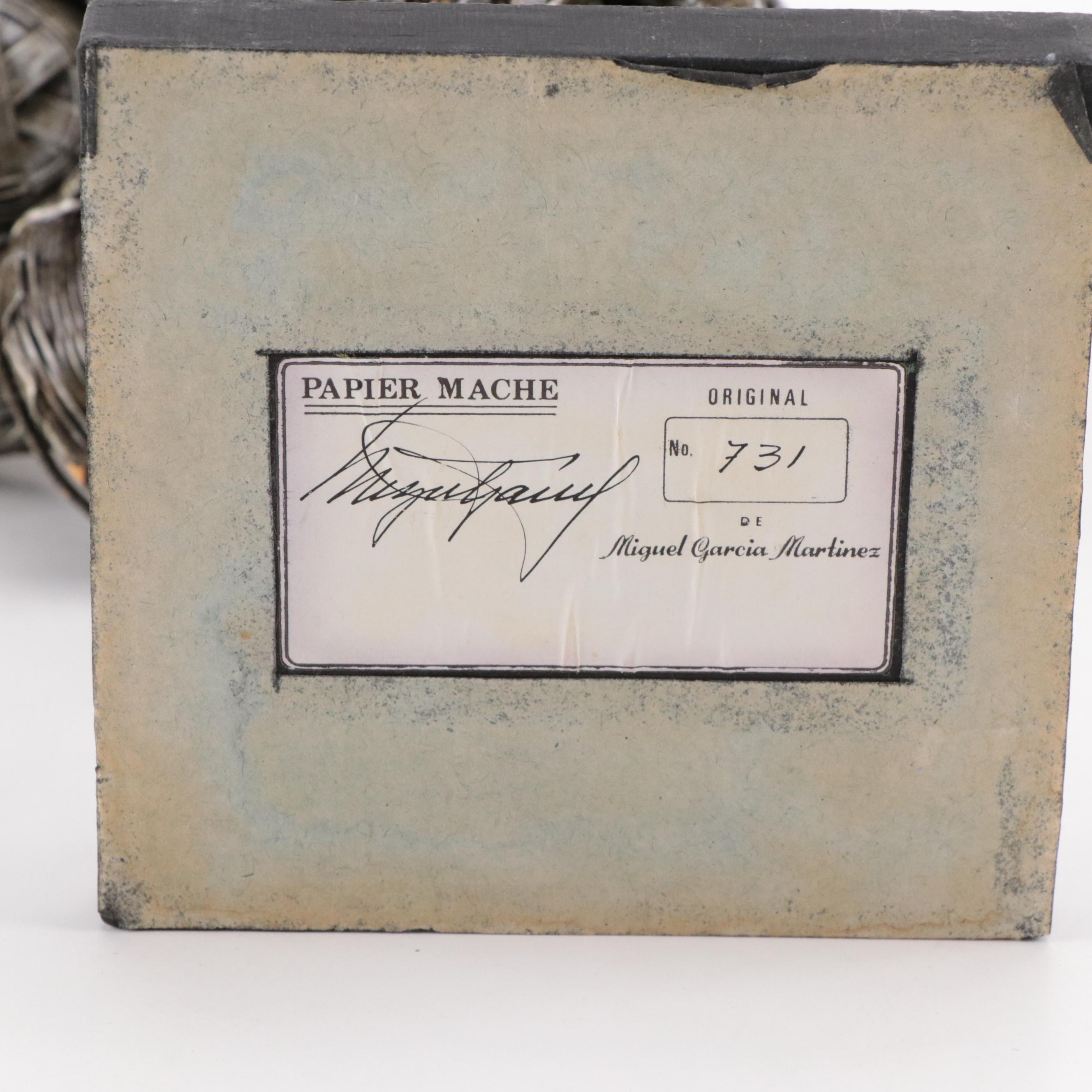 Miguel Gracia Martinez Folk Art Papier-Mâché Figurine with Other Figurine