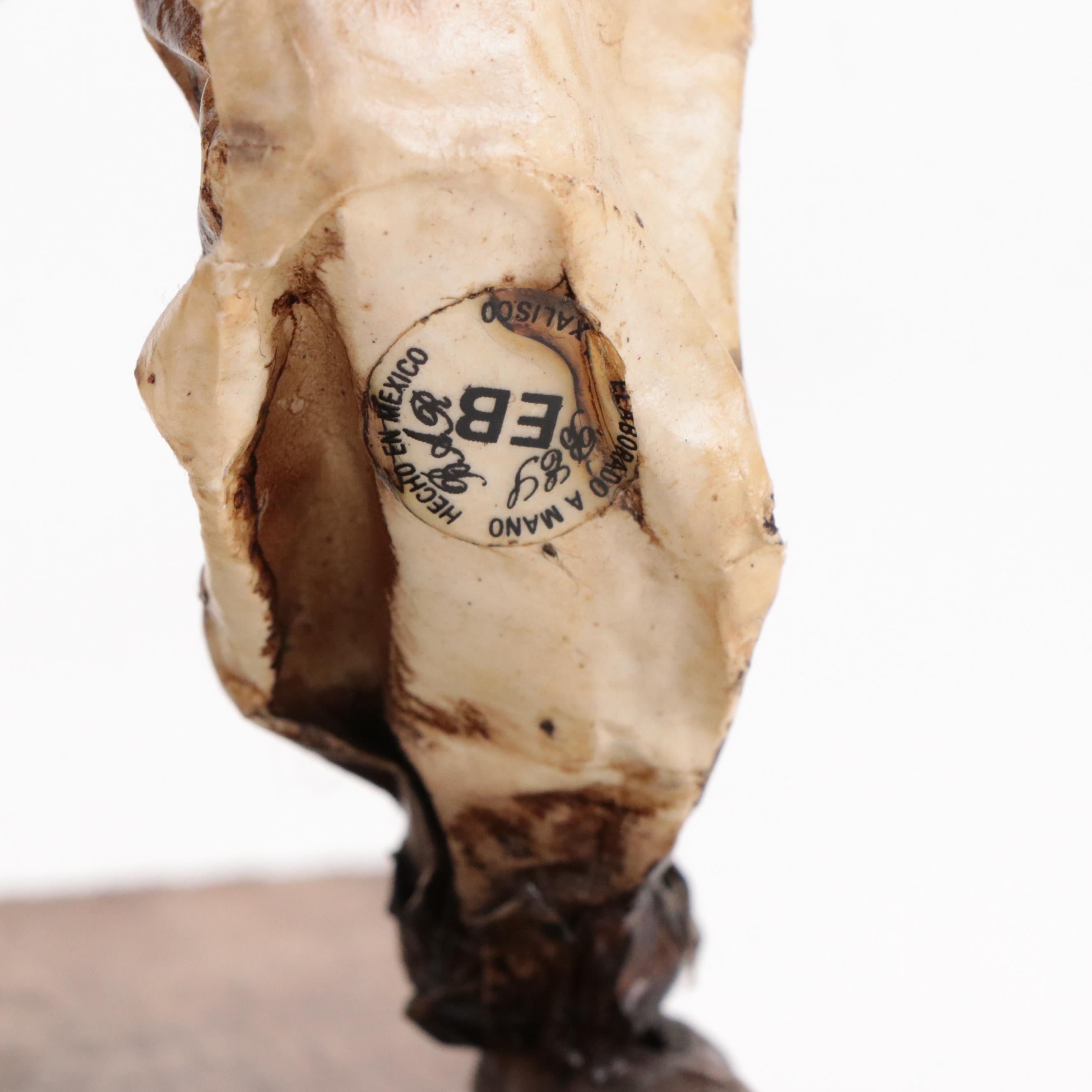 Miguel Gracia Martinez Folk Art Papier-Mâché Figurine with Other Figurine