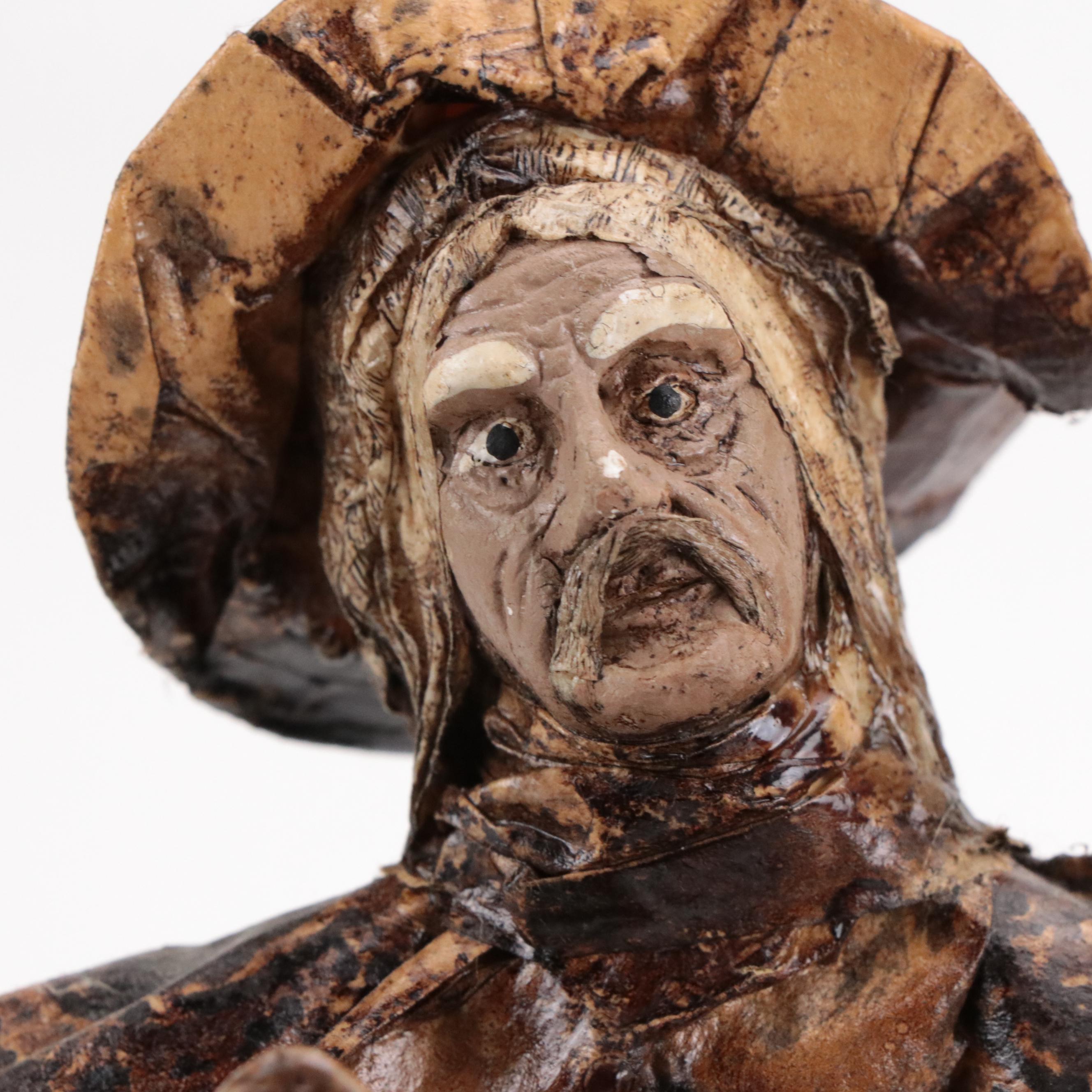 Miguel Gracia Martinez Folk Art Papier-Mâché Figurine with Other Figurine