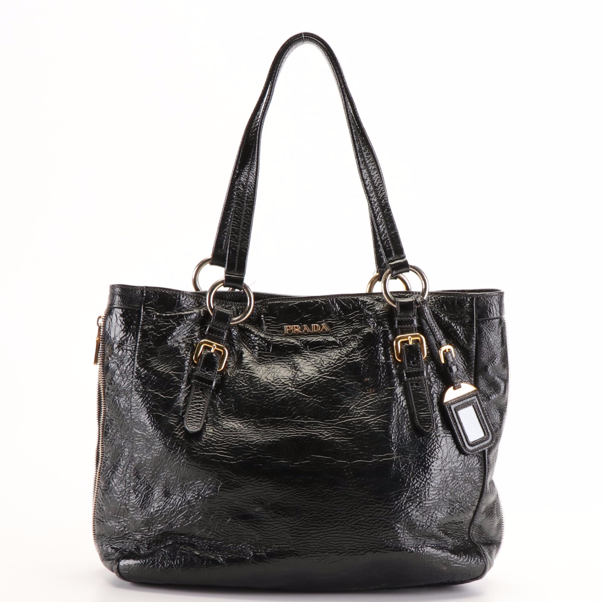 Prada Tote in Black Naplak Patent Leather