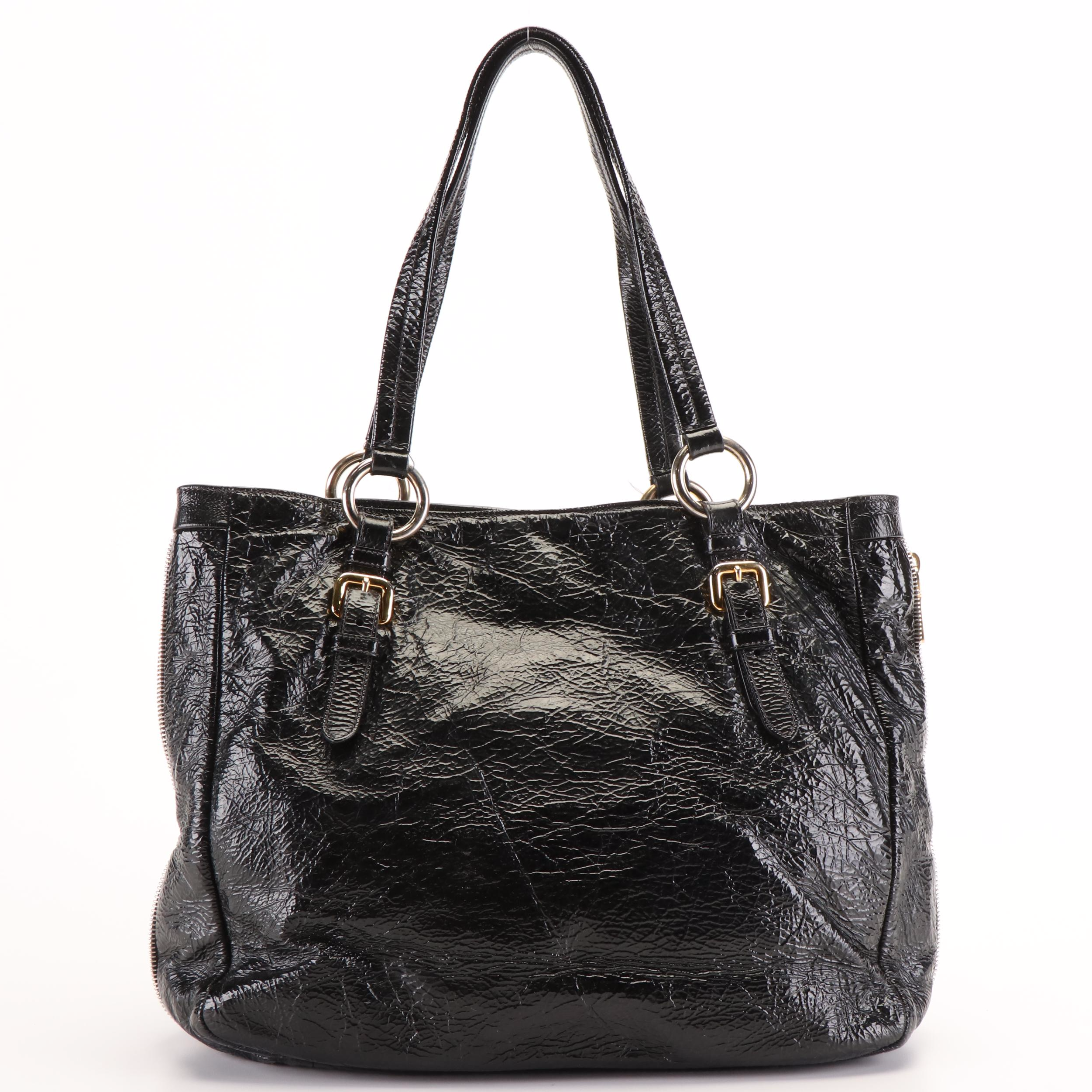 Prada Tote in Black Naplak Patent Leather