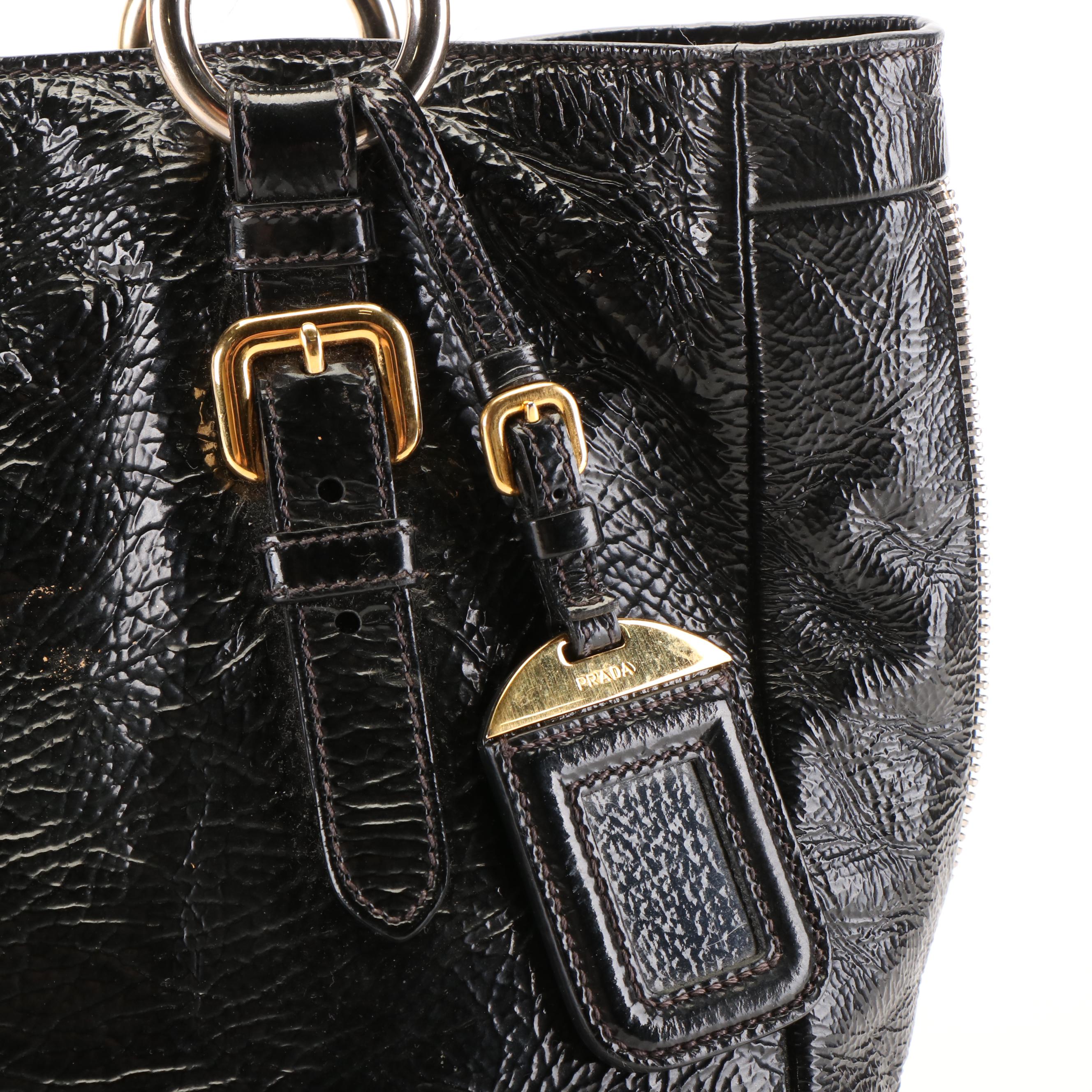 Prada Tote in Black Naplak Patent Leather