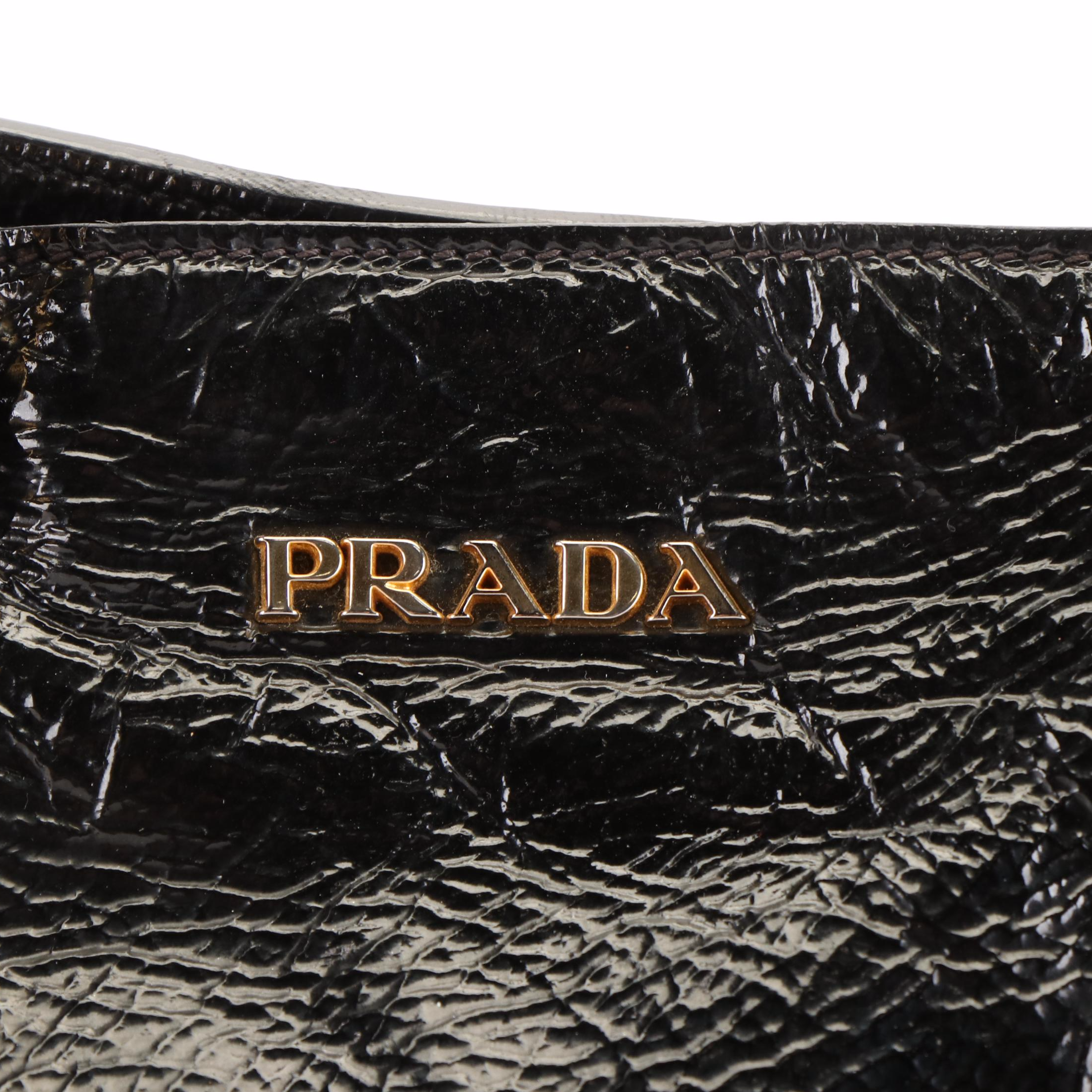 Prada Tote in Black Naplak Patent Leather