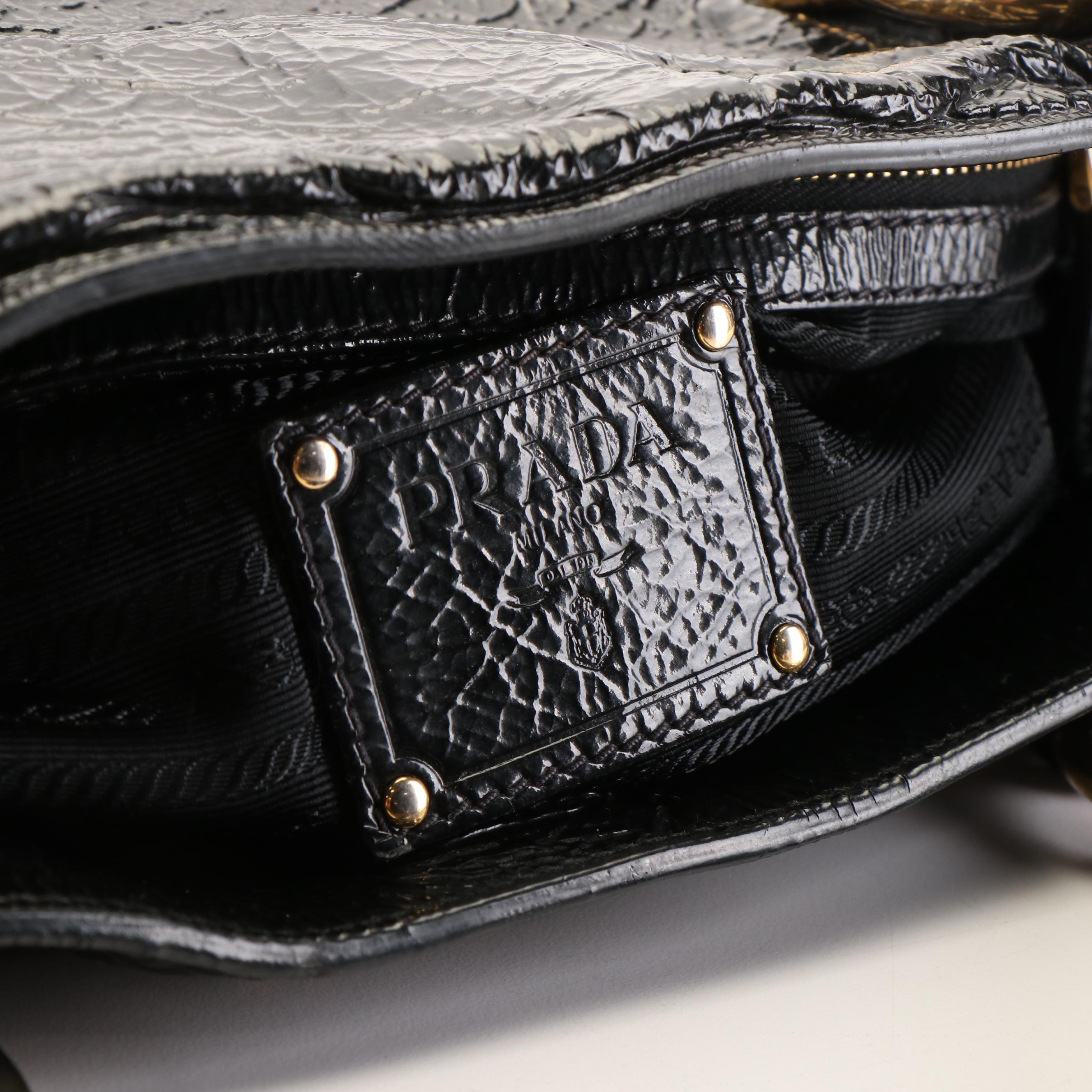 Prada Tote in Black Naplak Patent Leather