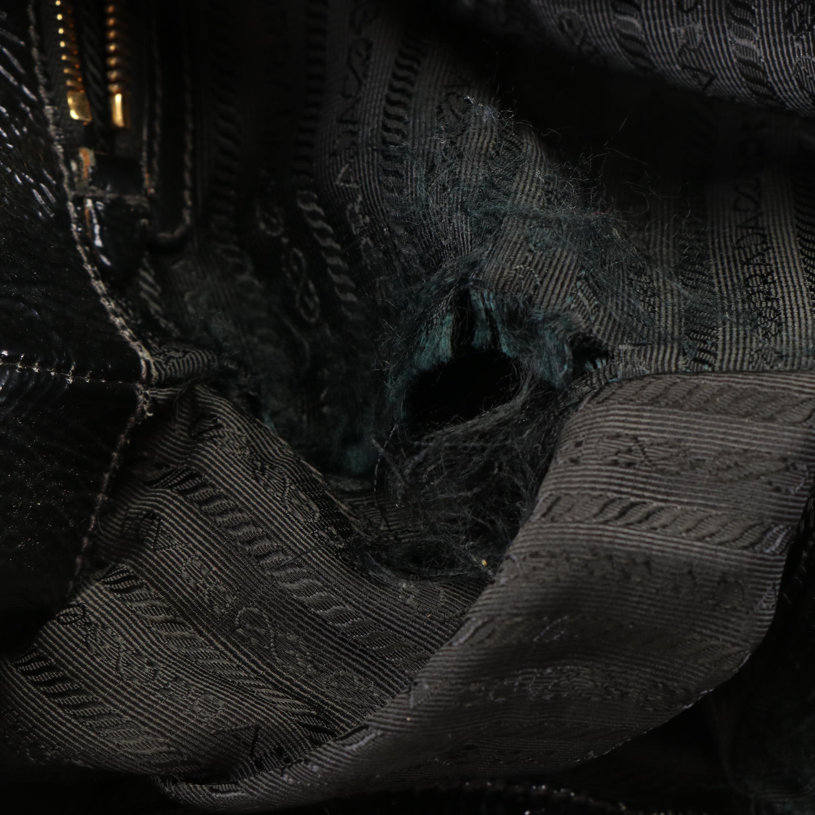 Prada Tote in Black Naplak Patent Leather