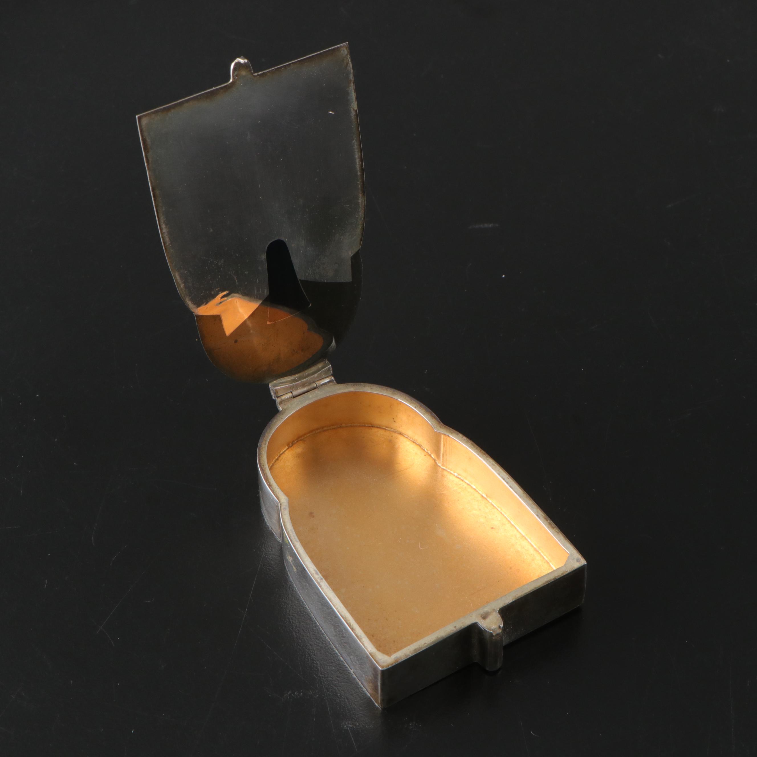 Japanese Silver Souvenir Compact with Presentation Case, 1932