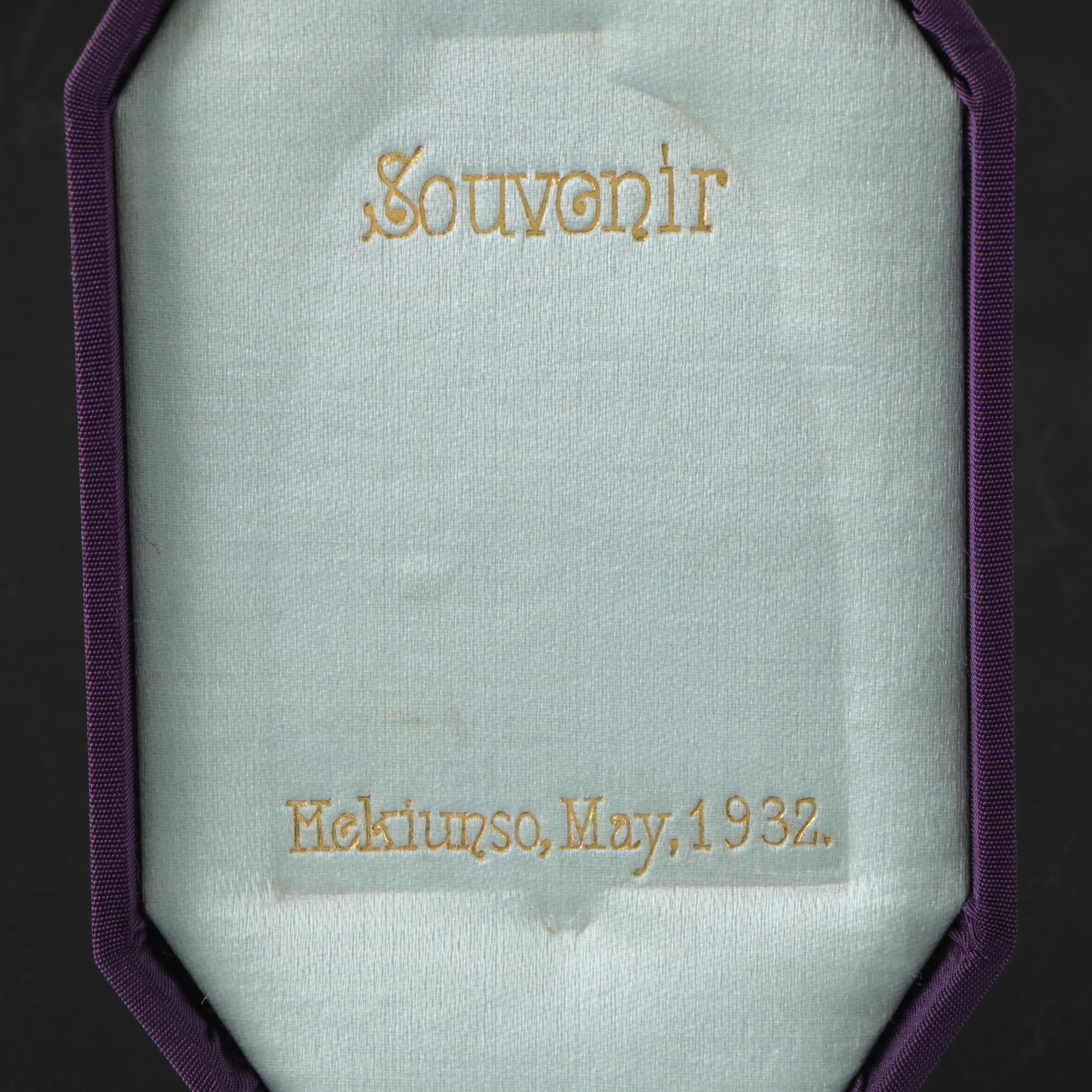 Japanese Silver Souvenir Compact with Presentation Case, 1932