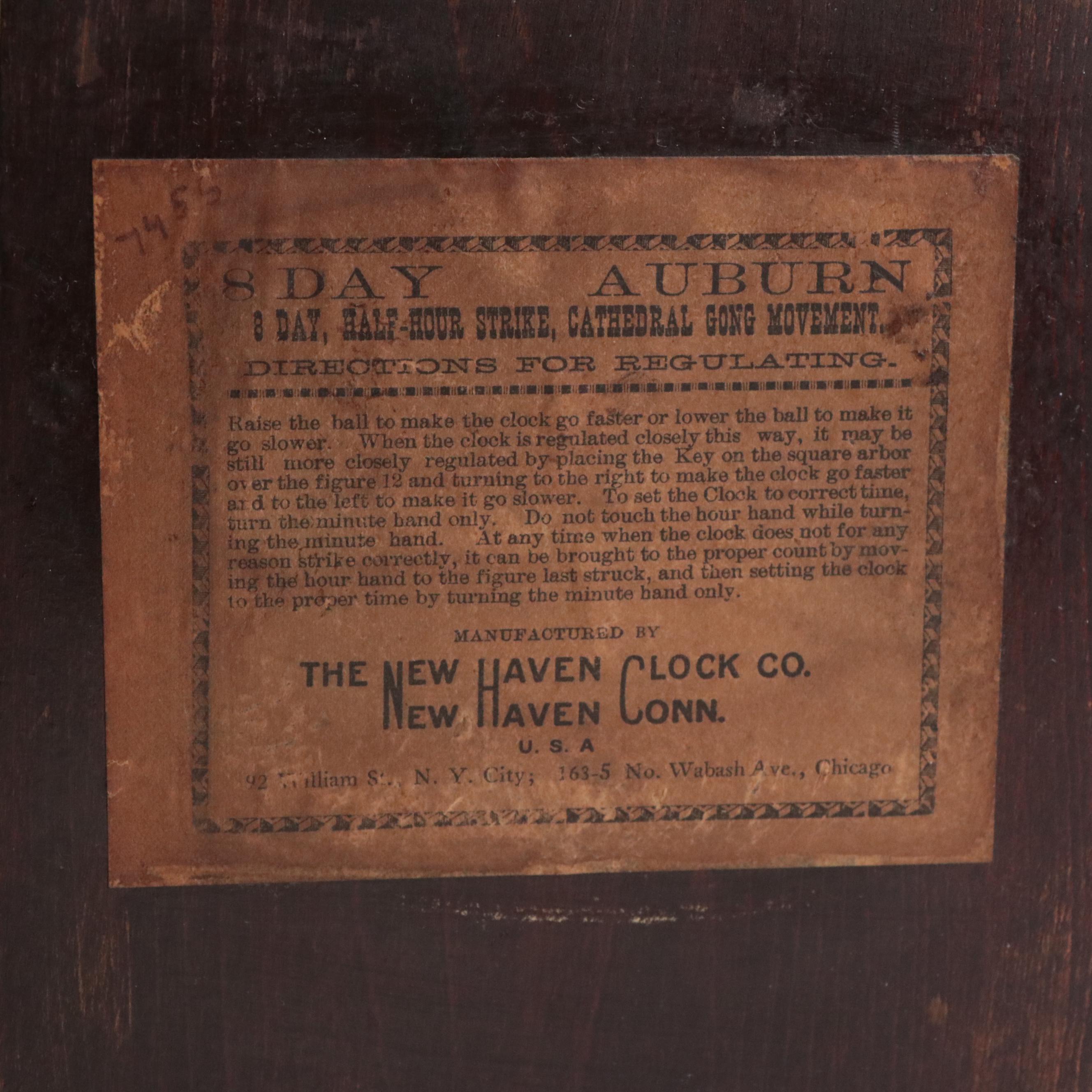New Haven "Auburn" 8-Day Mantel Clock, Early 20th Century