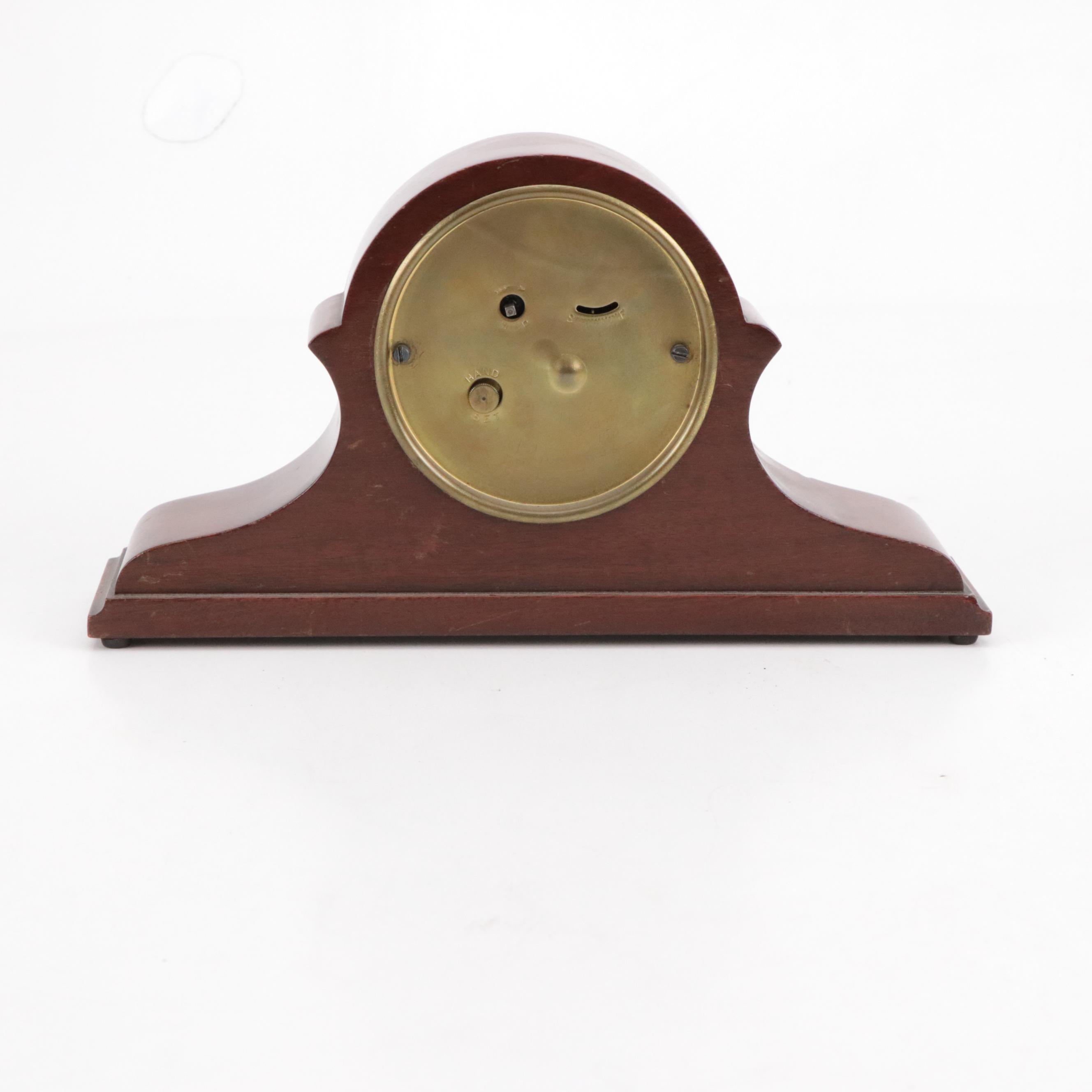 Seth Thomas Wood Tambour Mantel Clock, 20th Century