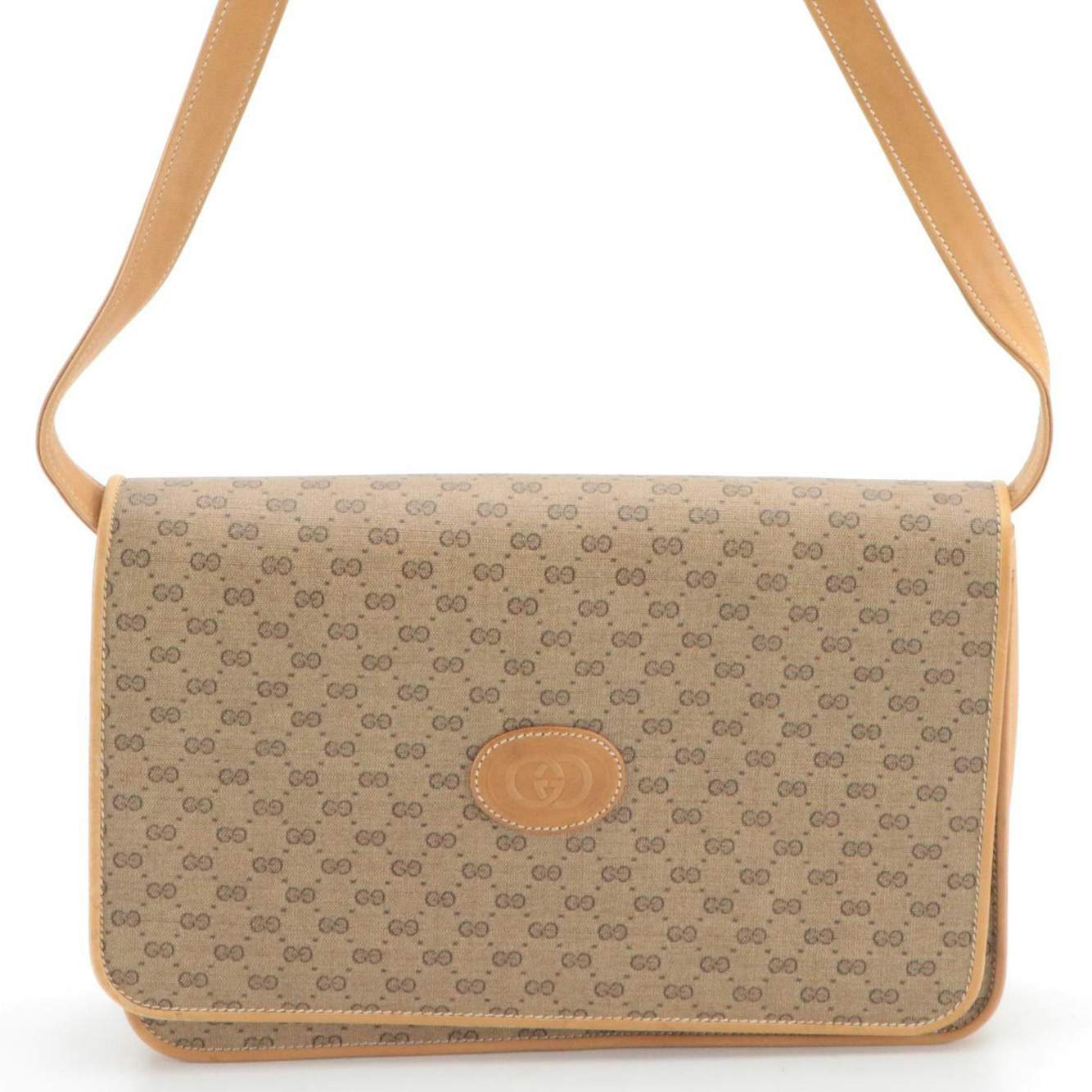 Gucci Micro GG Coated Canvas and Leather Front-Flap Clutch/Crossbody Bag