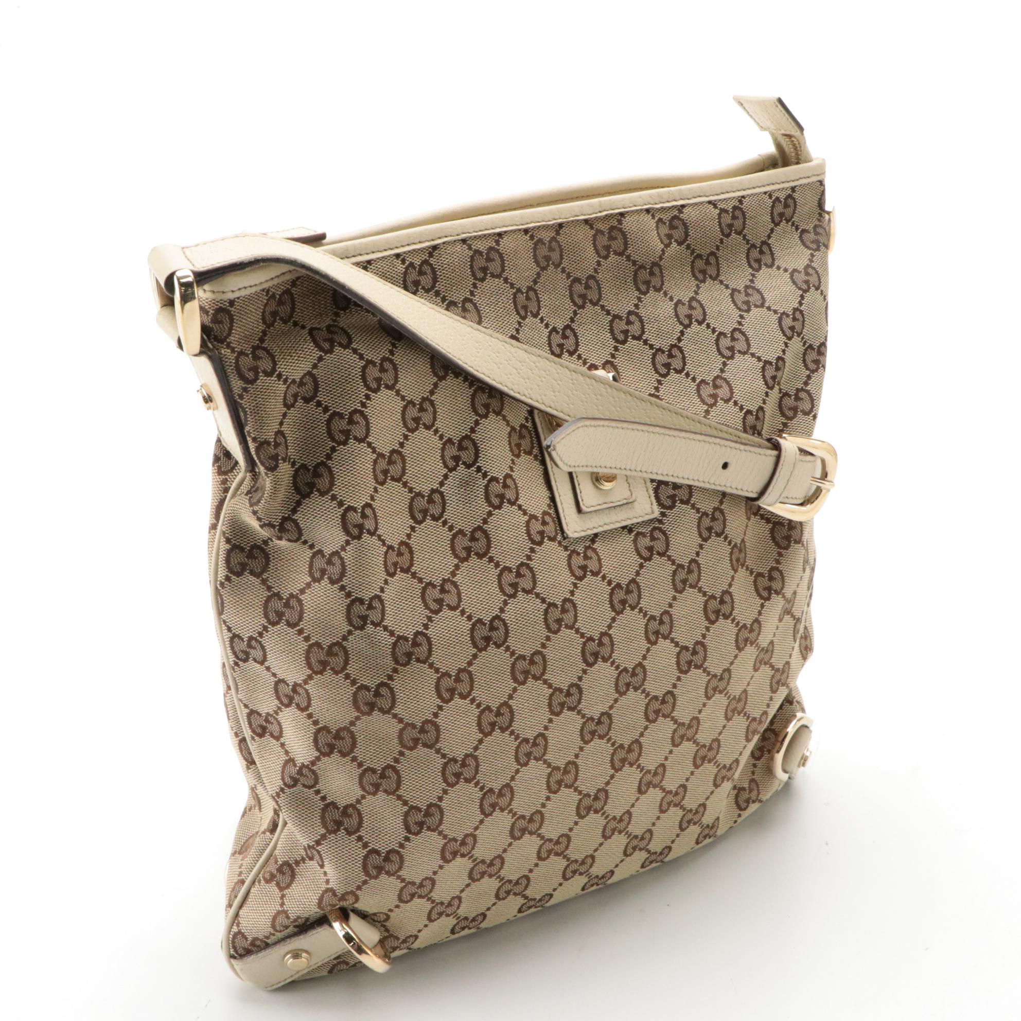 Gucci Abbey D-Ring Crossbody Bag in Monogram Canvas and Leather