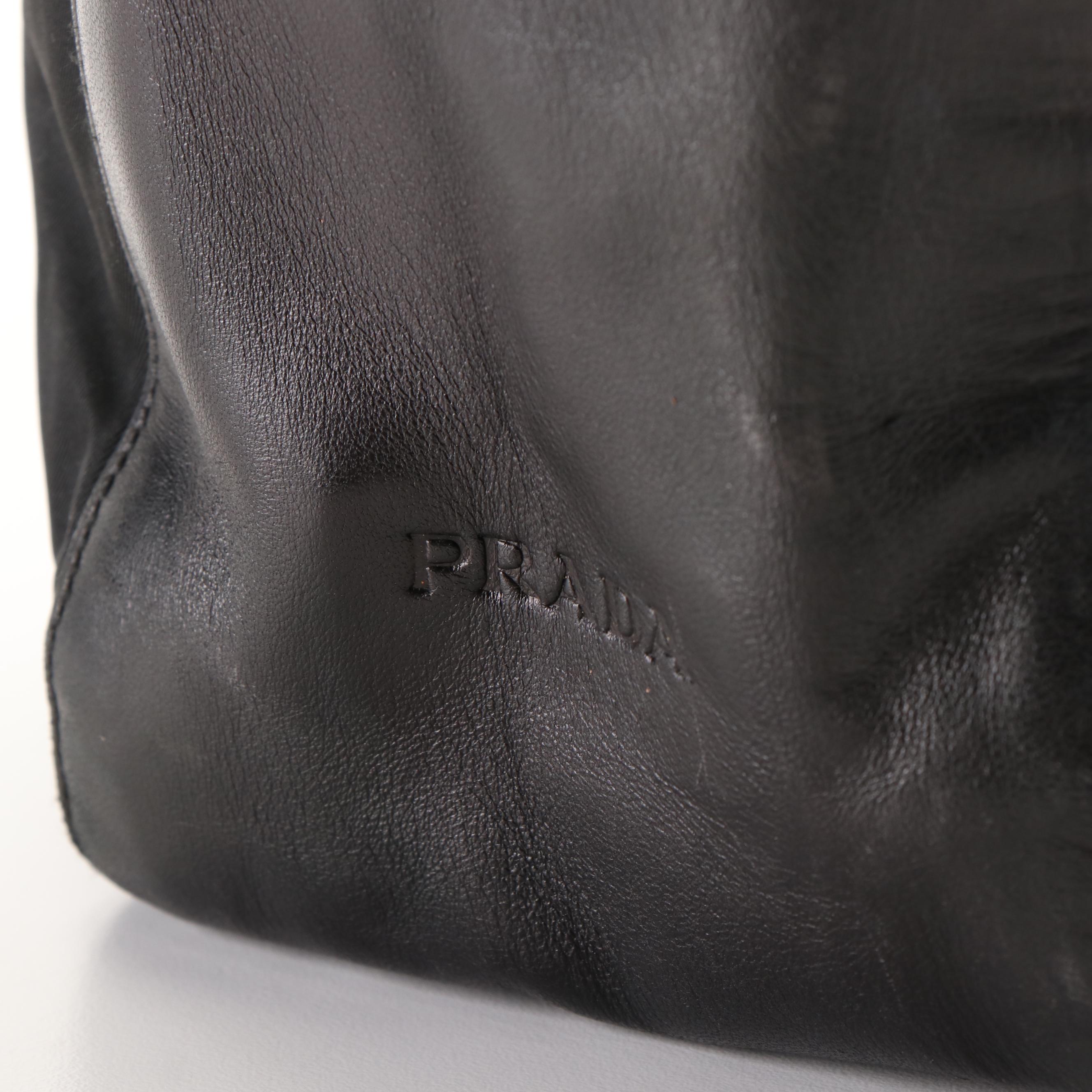 Prada Black Nylon and Leather Tote Bag