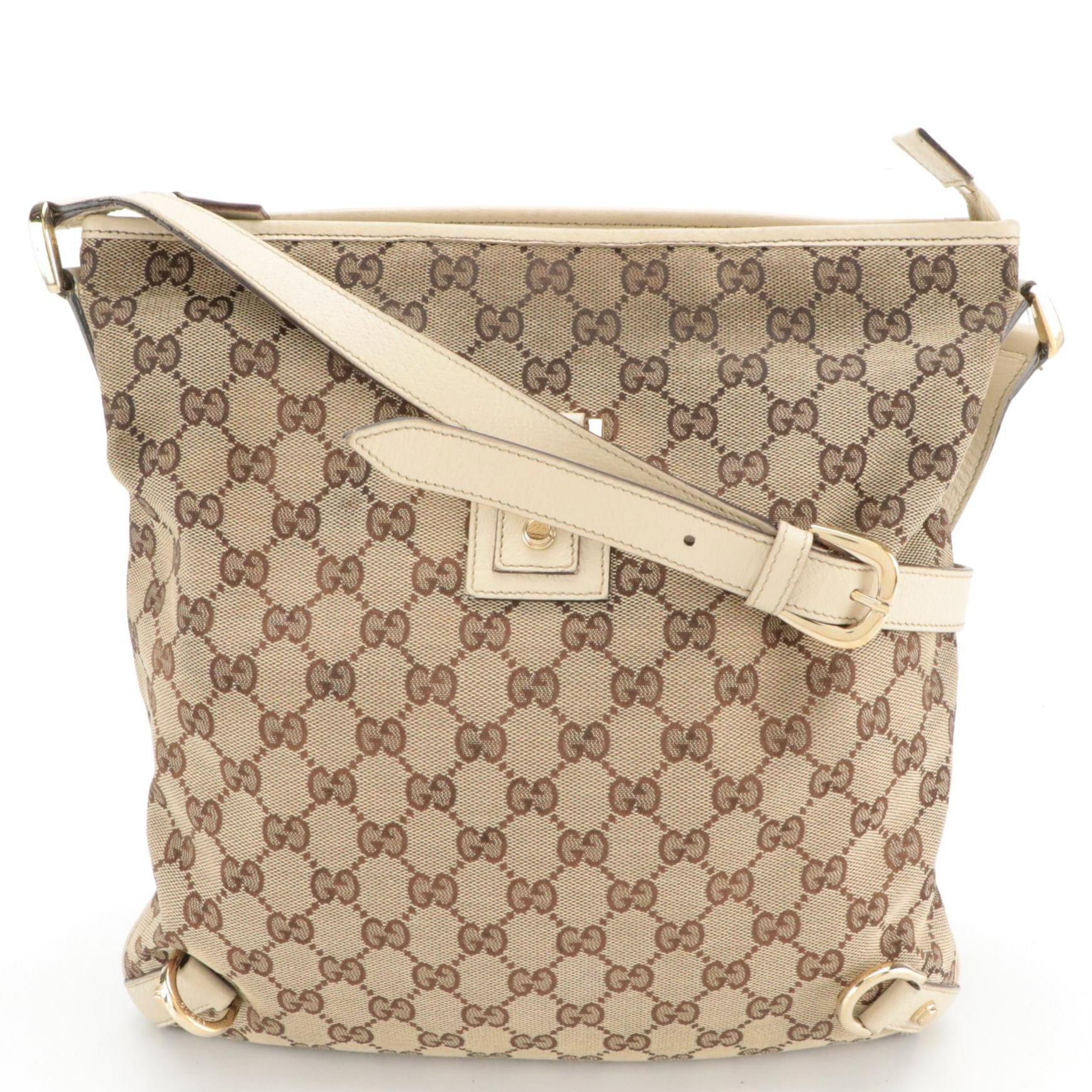 Gucci Abbey D-Ring Crossbody Bag in Monogram Canvas and Leather