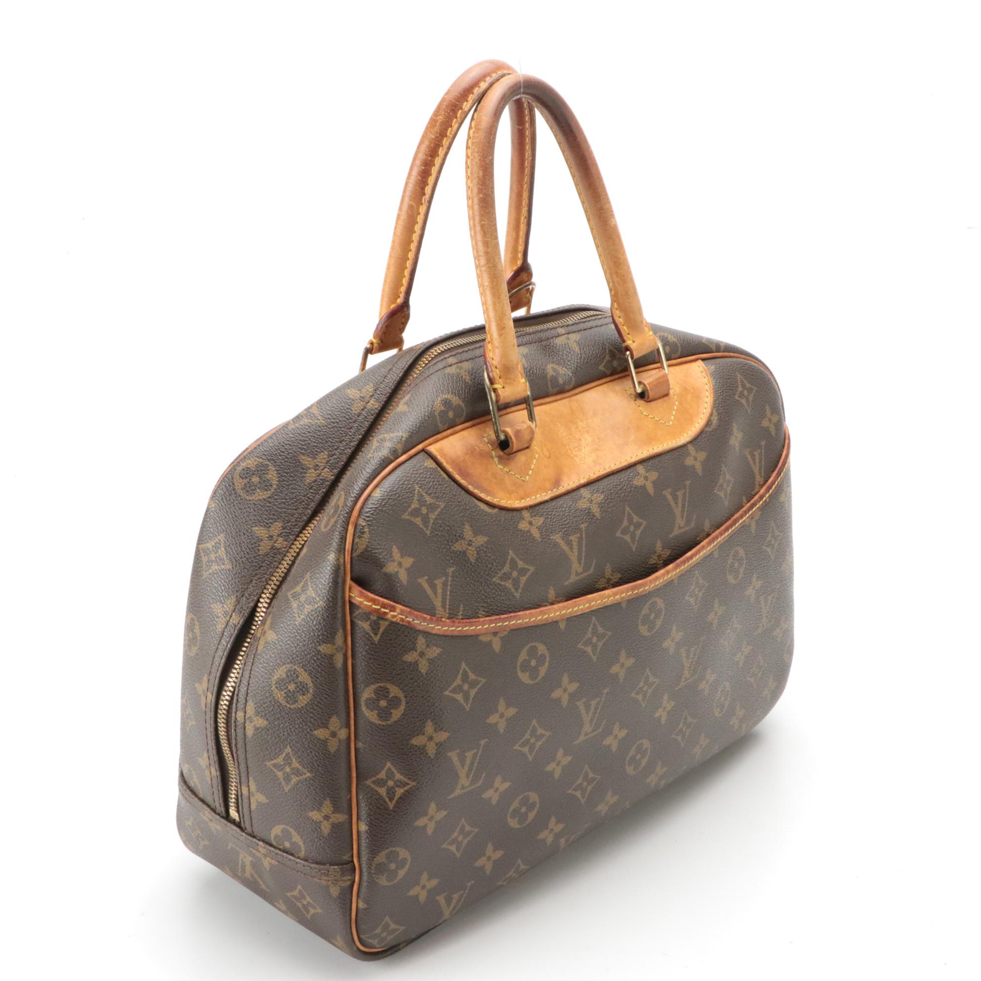 Louis Vuitton Deauville Handbag in Monogram Canvas and Vachetta Leather