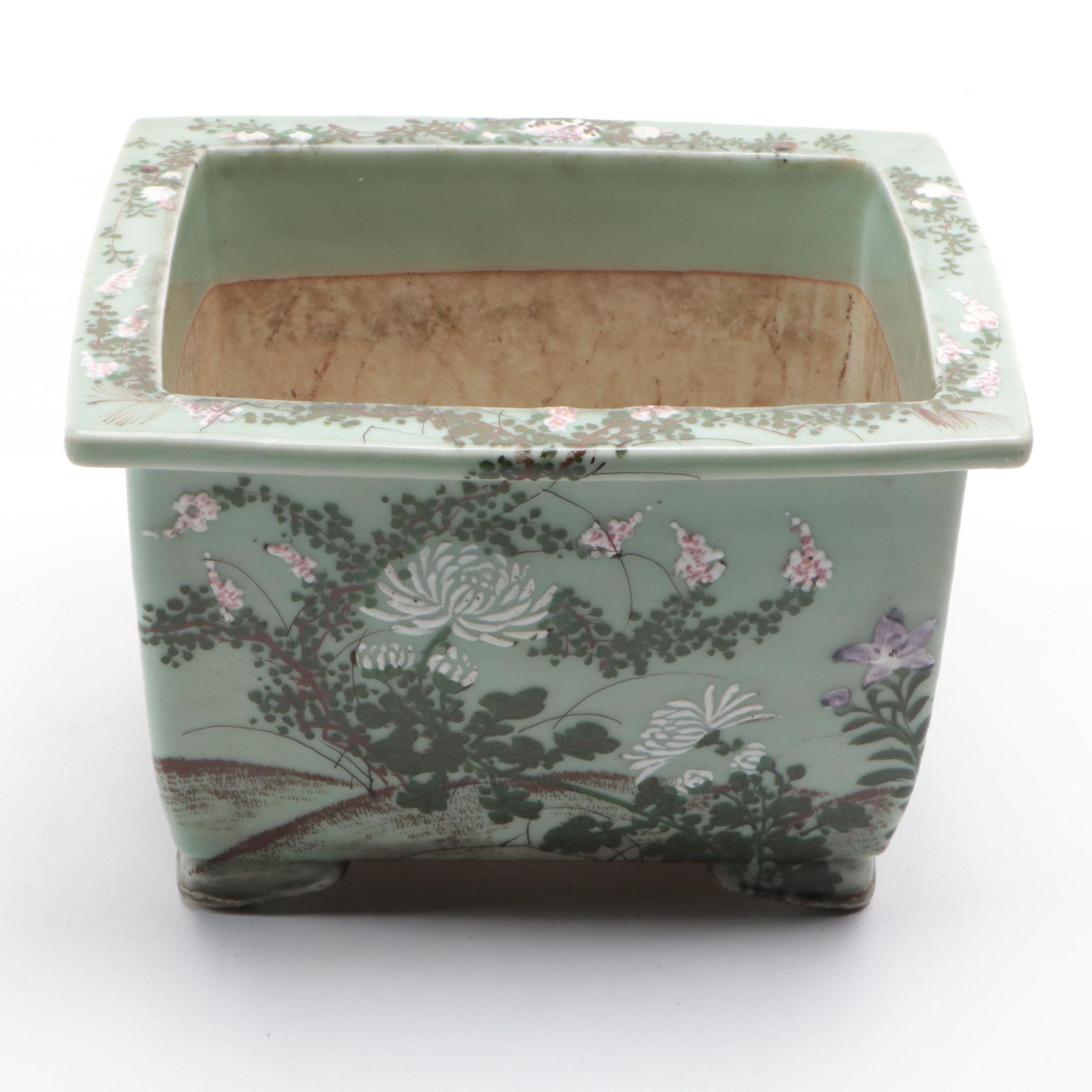 Japanese Seto Porcelain Celadon Planter
