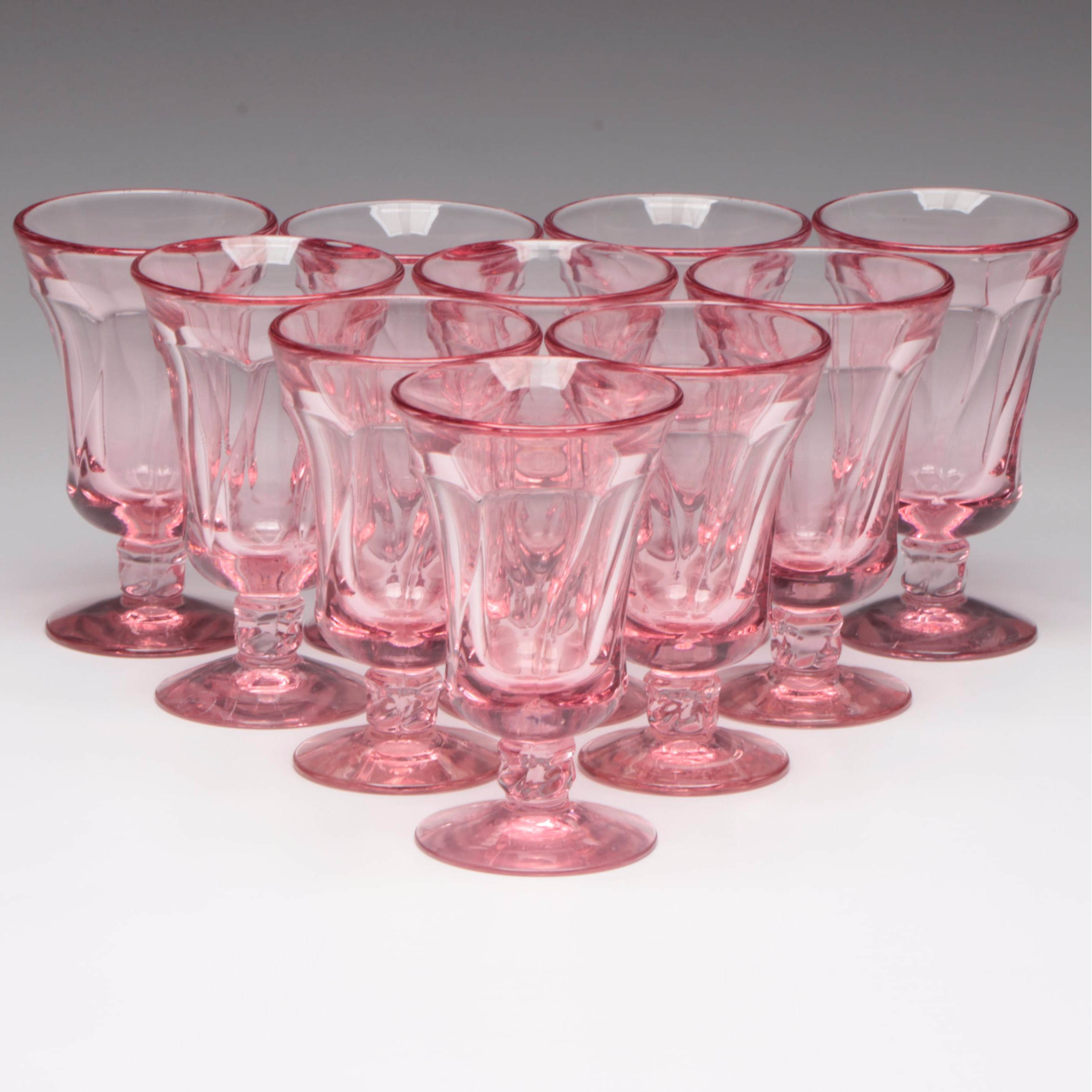 Fostoria "Jamestown Pink" Juice Glasses, 1959–1982