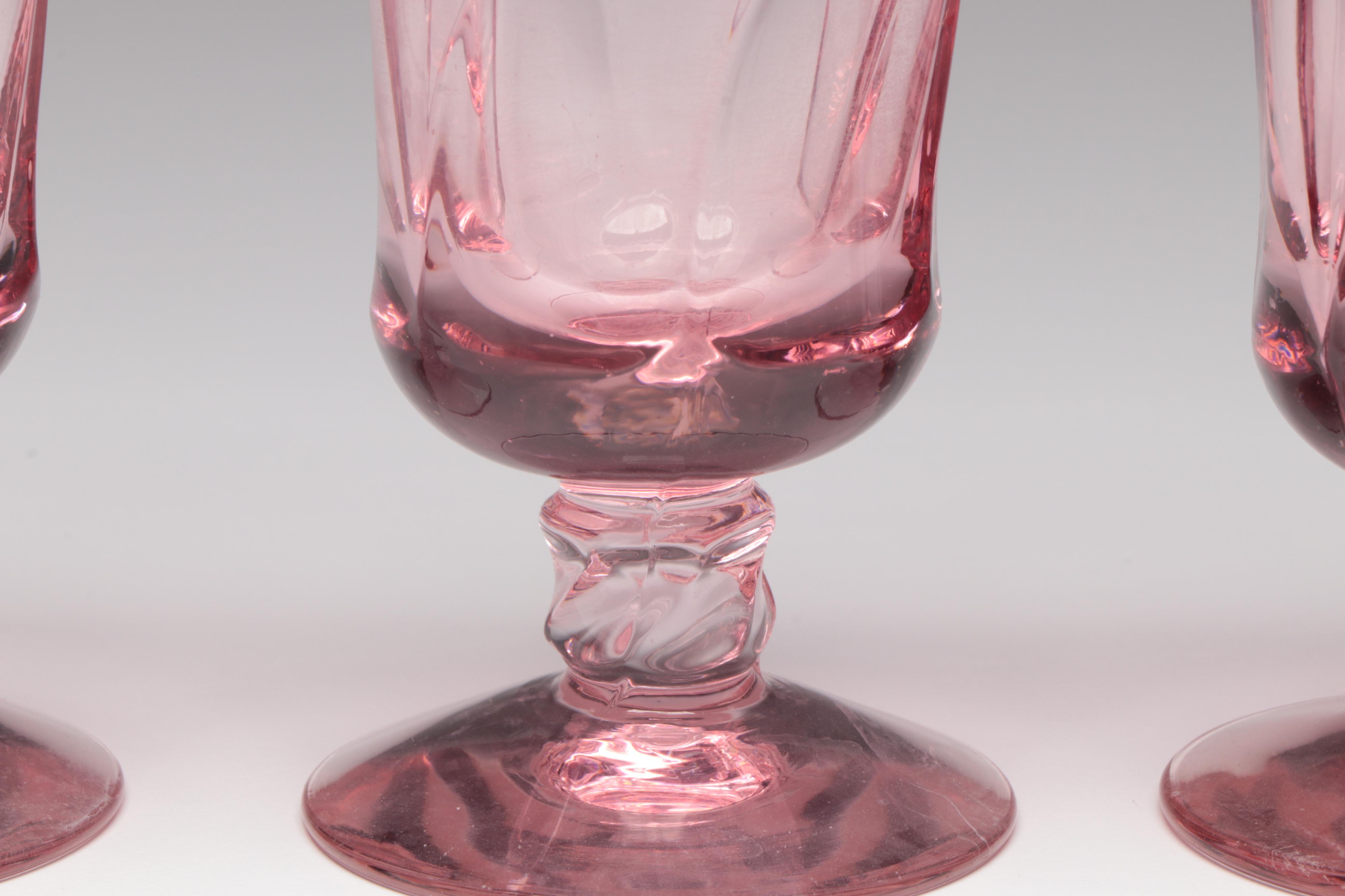 Fostoria "Jamestown Pink" Juice Glasses, 1959–1982