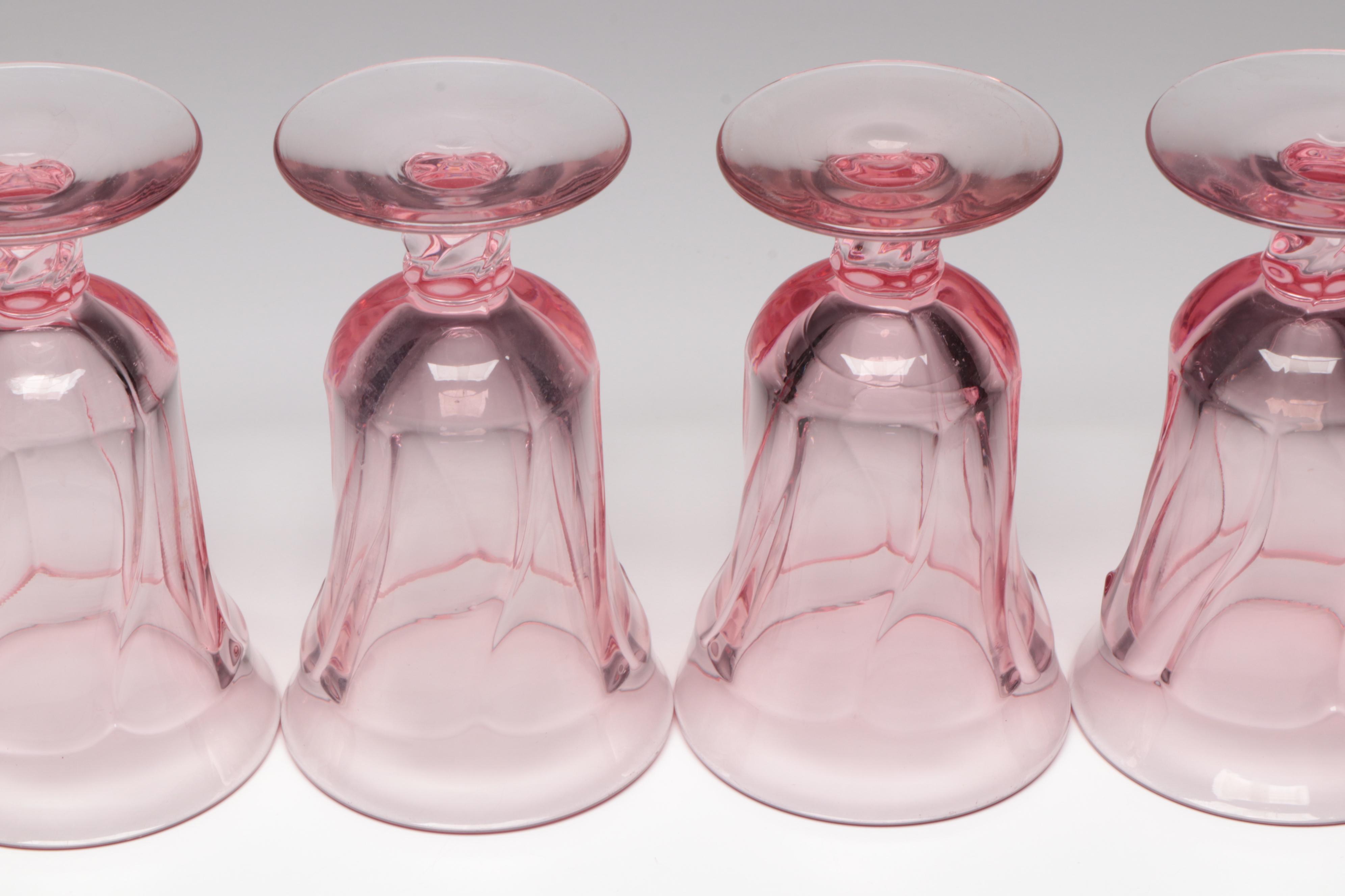Fostoria "Jamestown Pink" Juice Glasses, 1959–1982