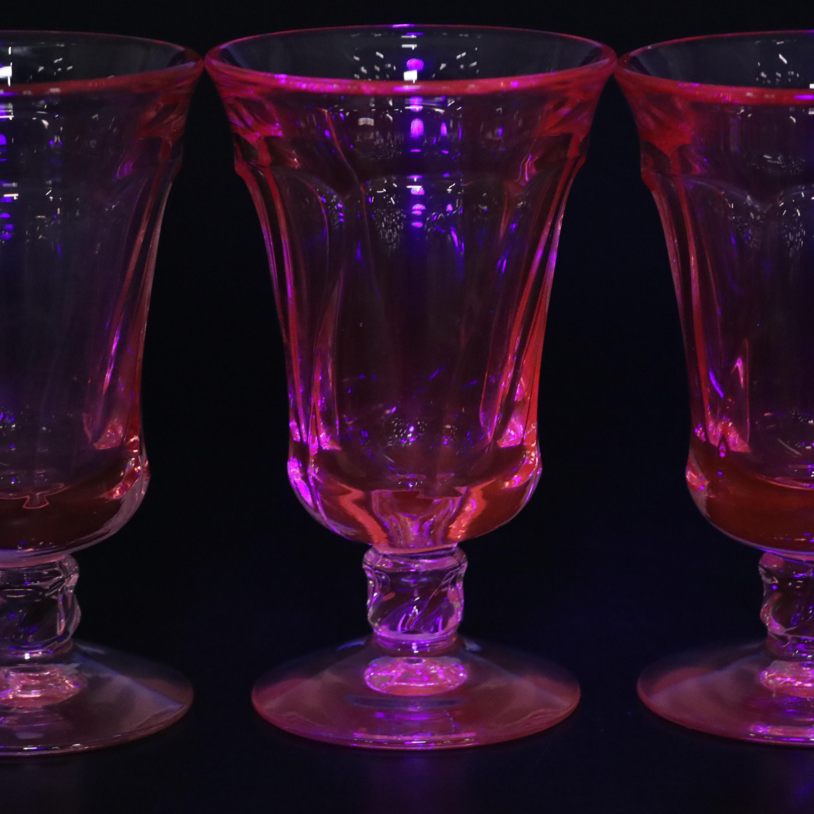 Fostoria "Jamestown Pink" Juice Glasses, 1959–1982
