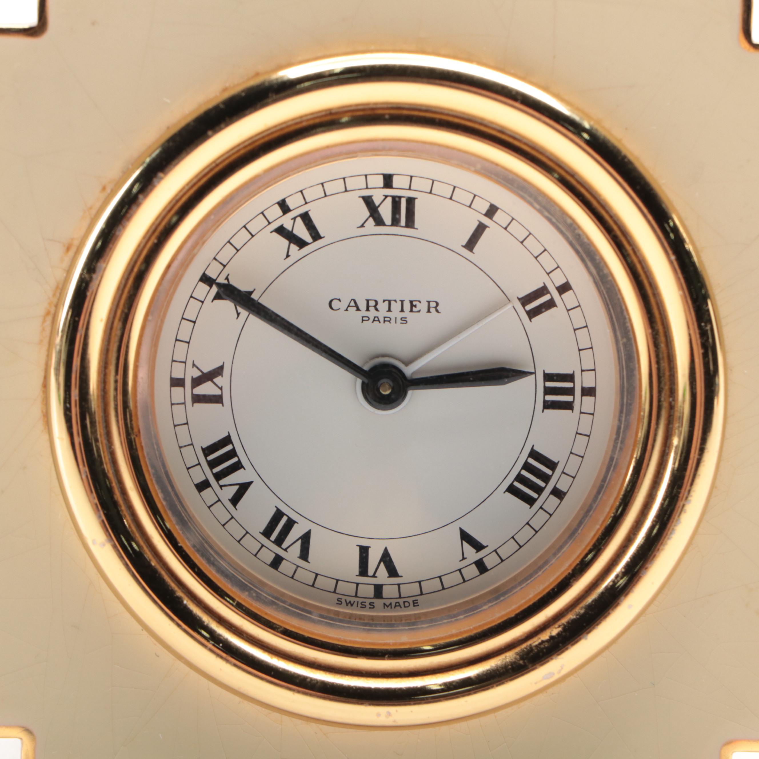 Cartier Enameled Travel Alarm Clock