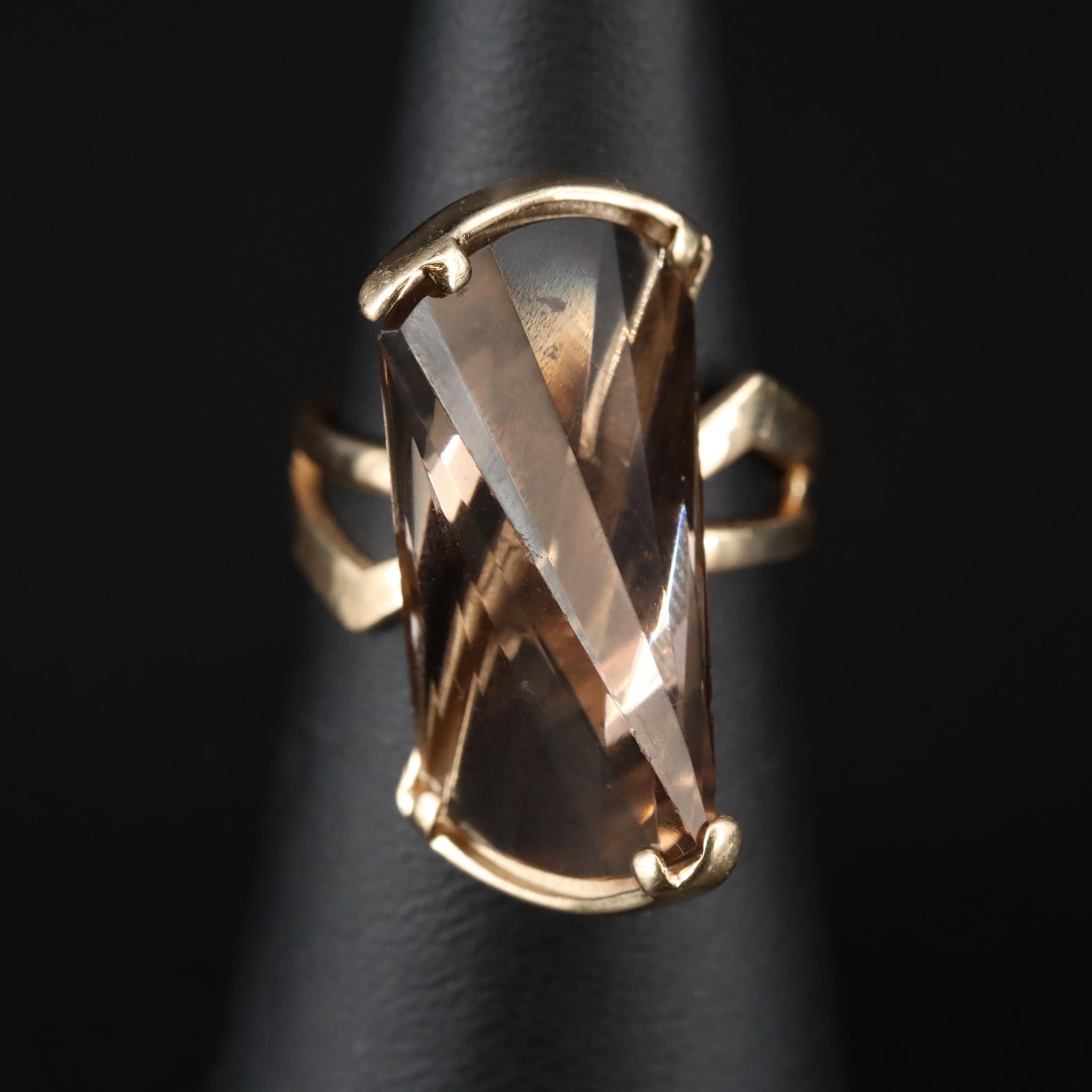 14K Smoky Quartz Ring