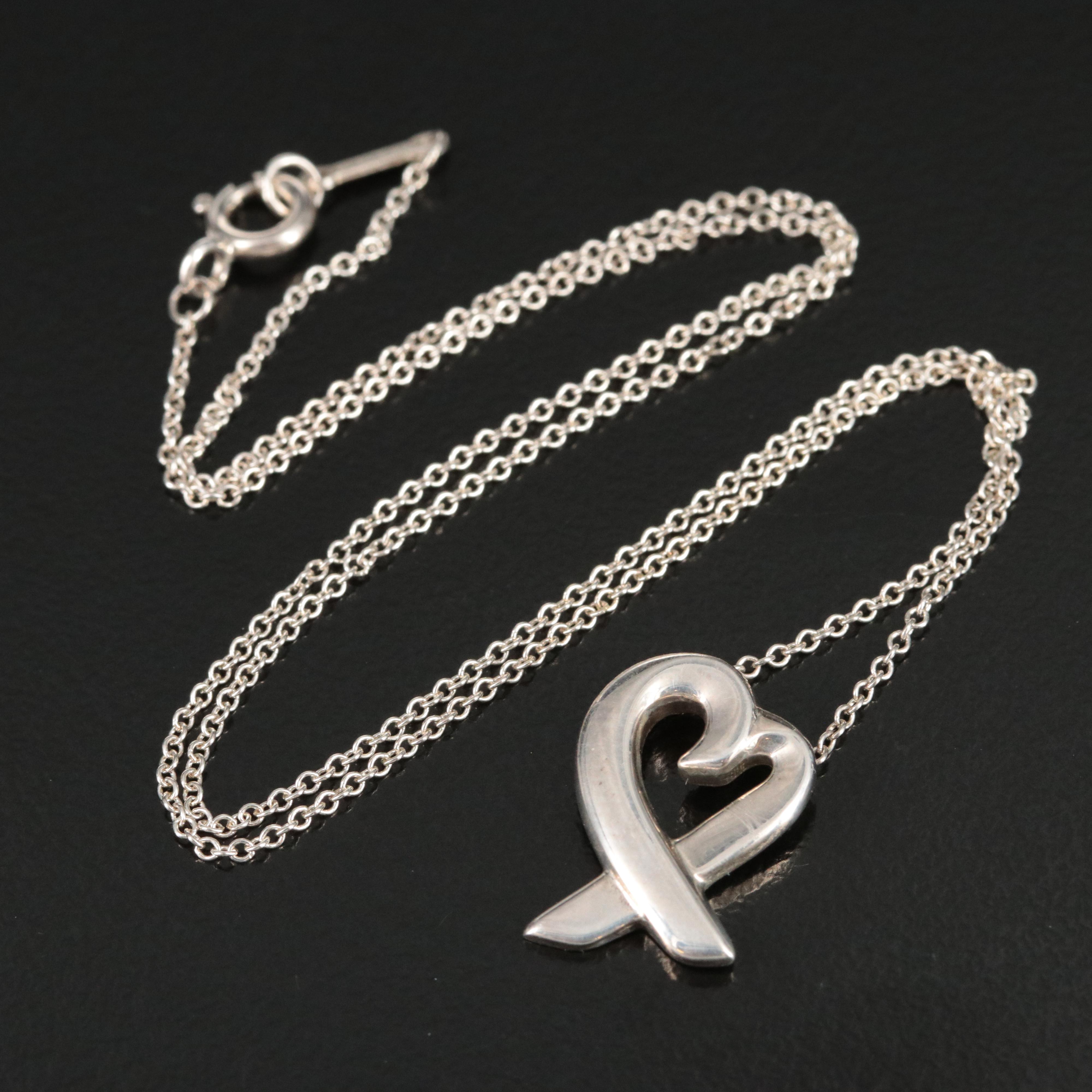 Paloma Picasso for Tiffany & Co. Loving Heart Sterling Necklace
