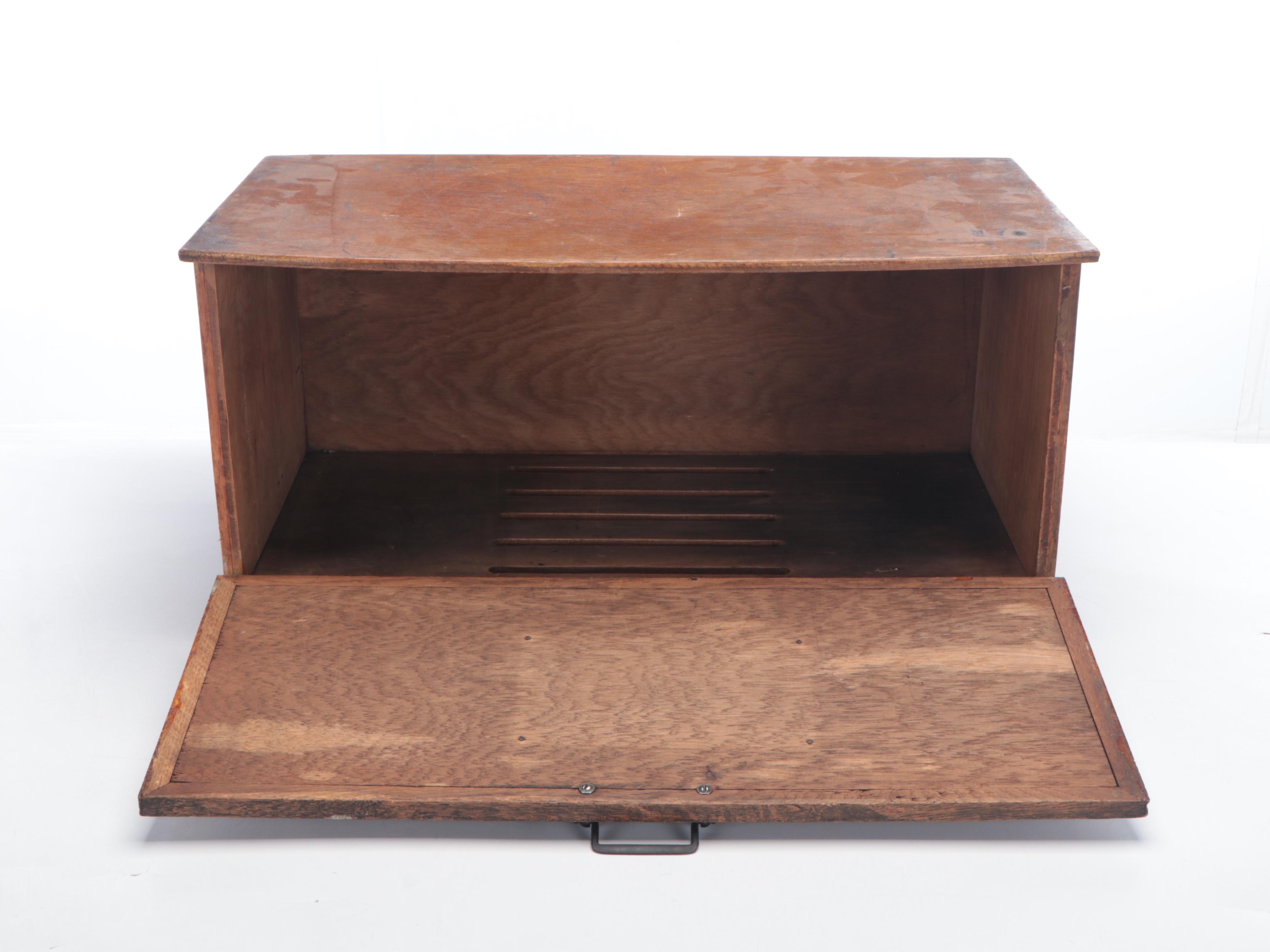 Victorian Carved Oak Counter Top Storage Box, 20th Century