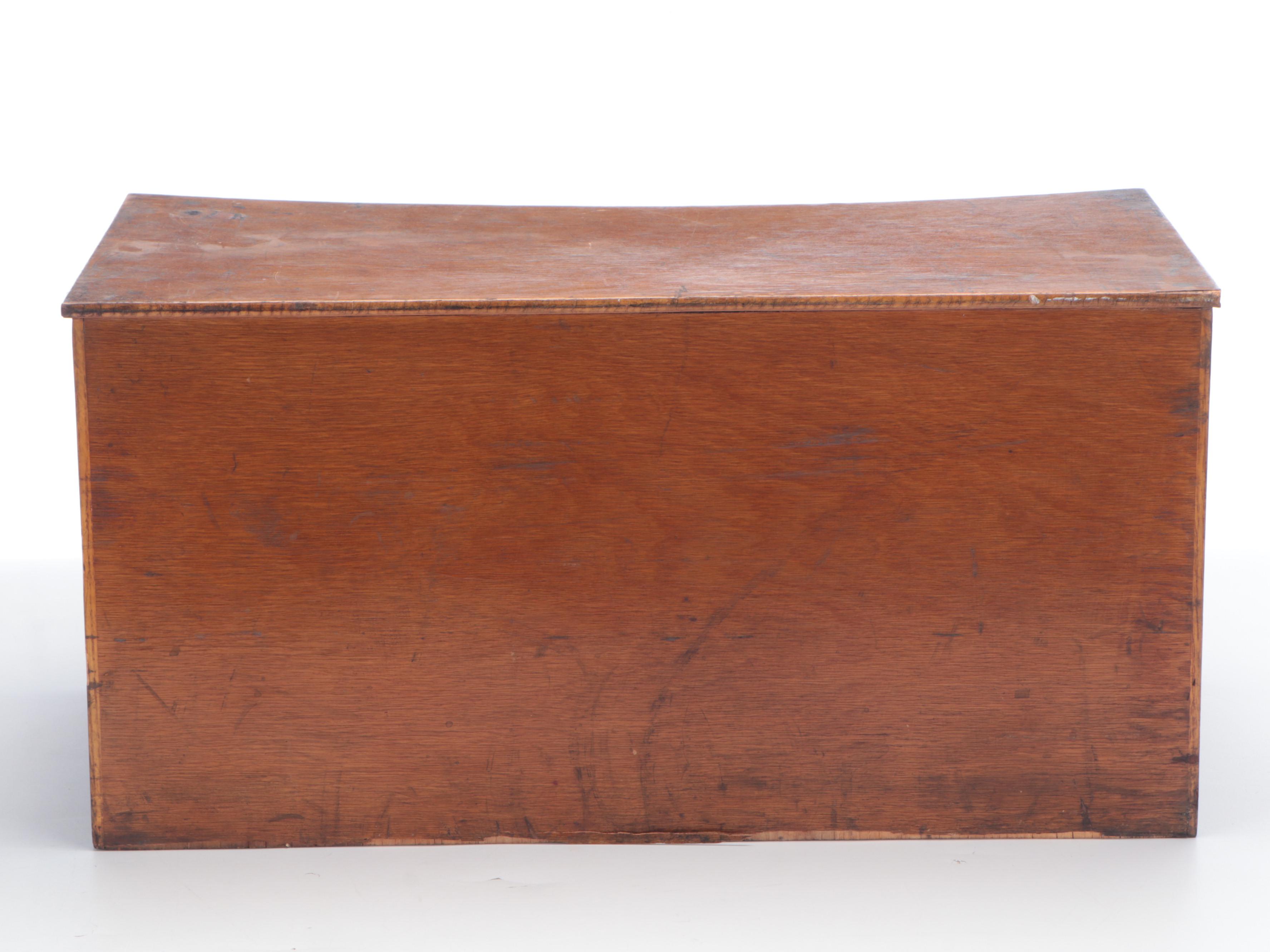 Victorian Carved Oak Counter Top Storage Box, 20th Century